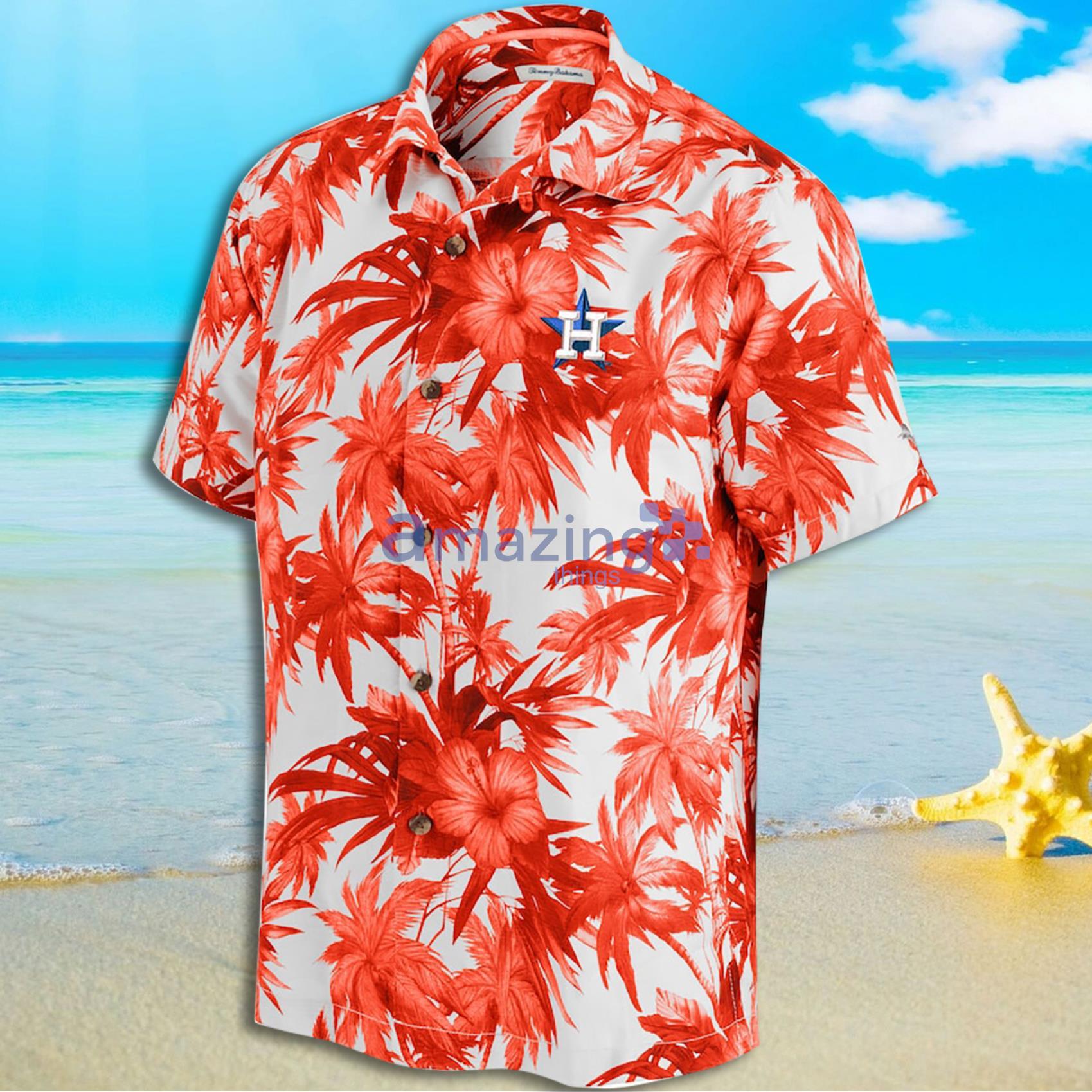 Houston Astros Red Island Hibiscus Short Sleeve Hawaiian Shirt