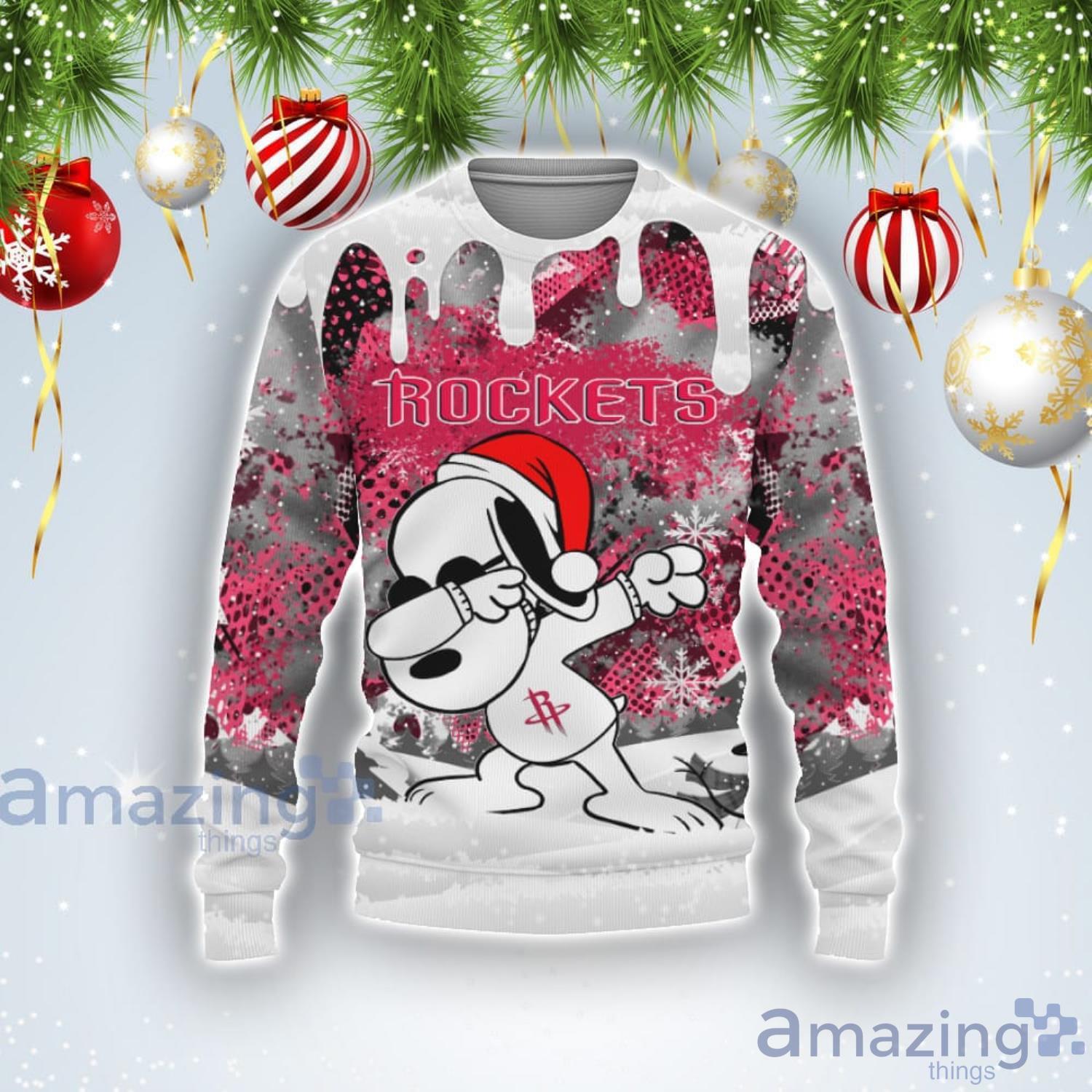 Houston Rockets Snoopy Dabbing The Peanuts Sports Football American Ugly Christmas Sweater Product Photo 1