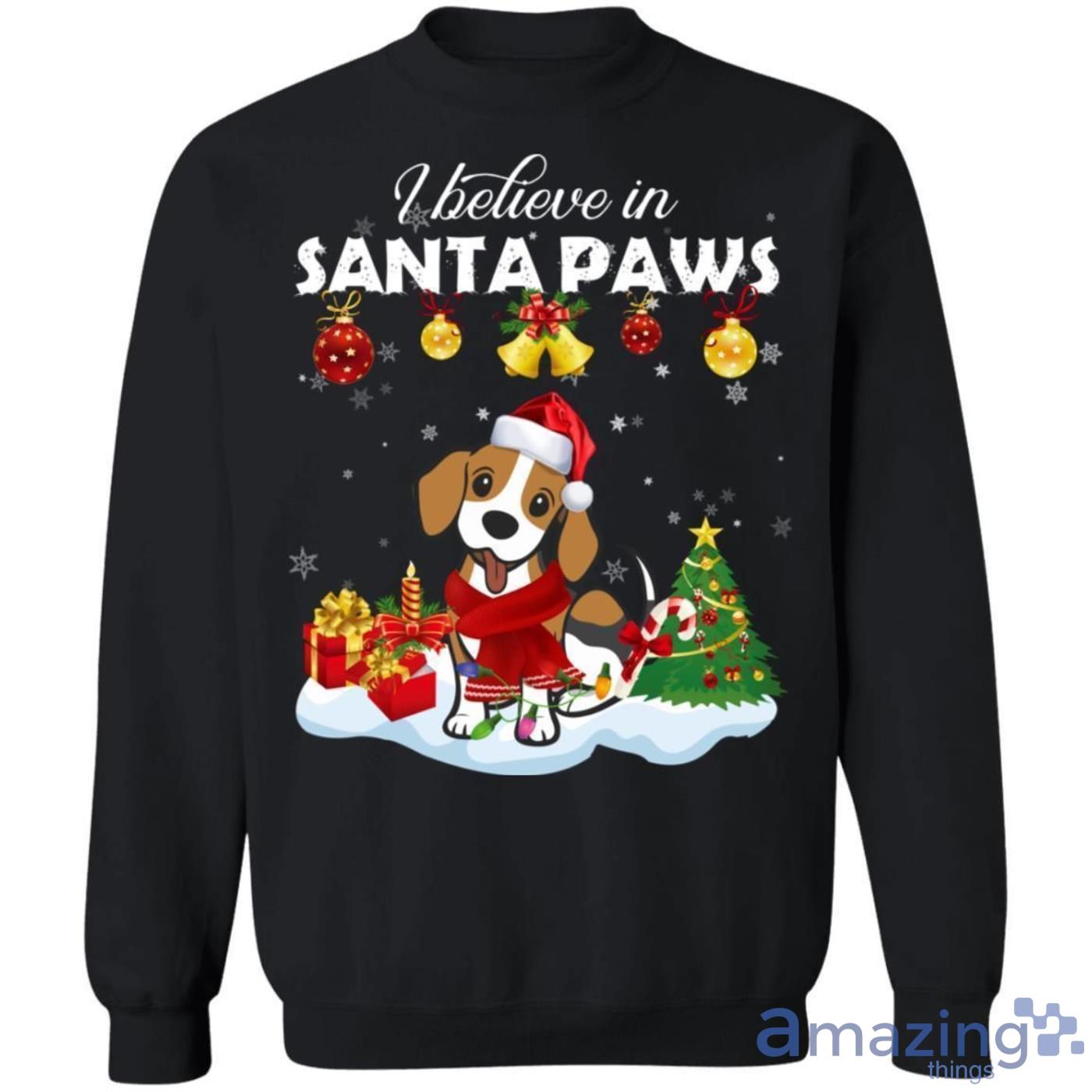 I Believe In Santa Paws Beagle Dog Christmas Sweatshirt Lovely Gift For Xmas Product Photo 1