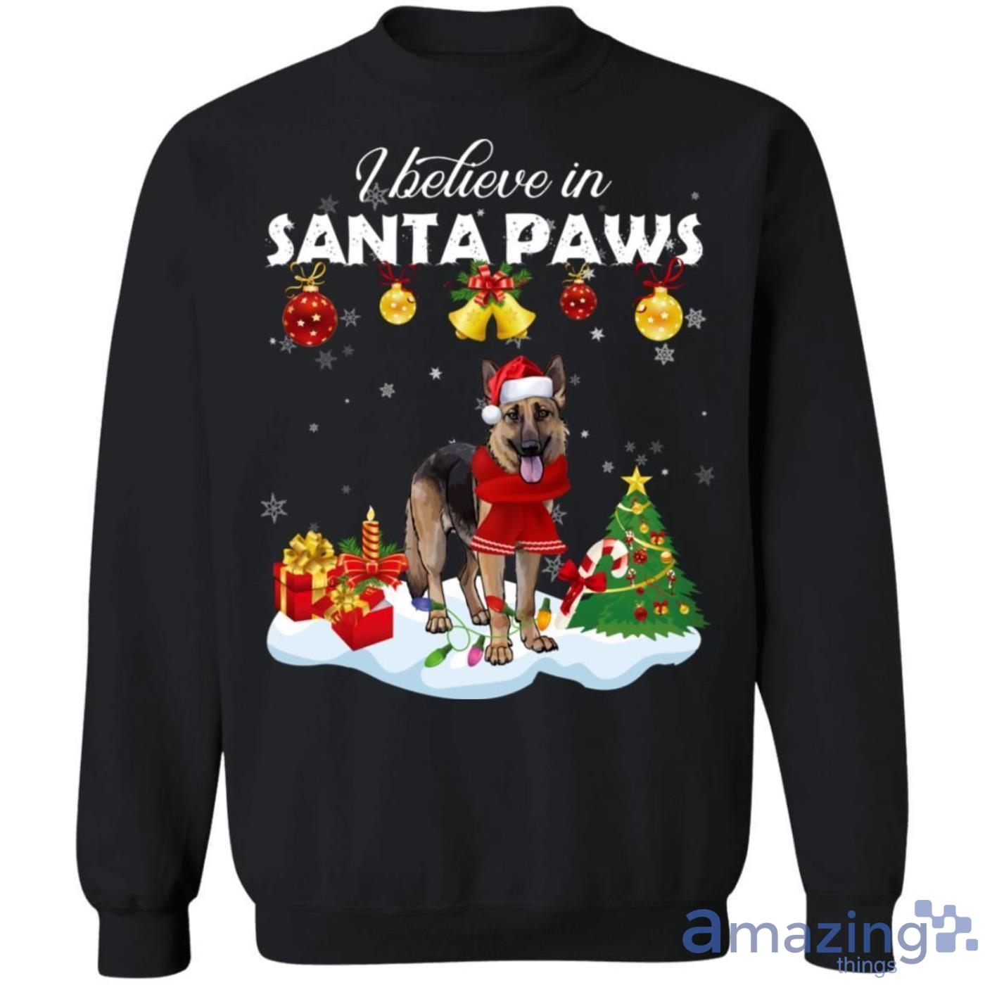 I Believe In Santa Paws German Shepherd Dog Christmas Sweatshirt Lovely Gift For Xmas Product Photo 1