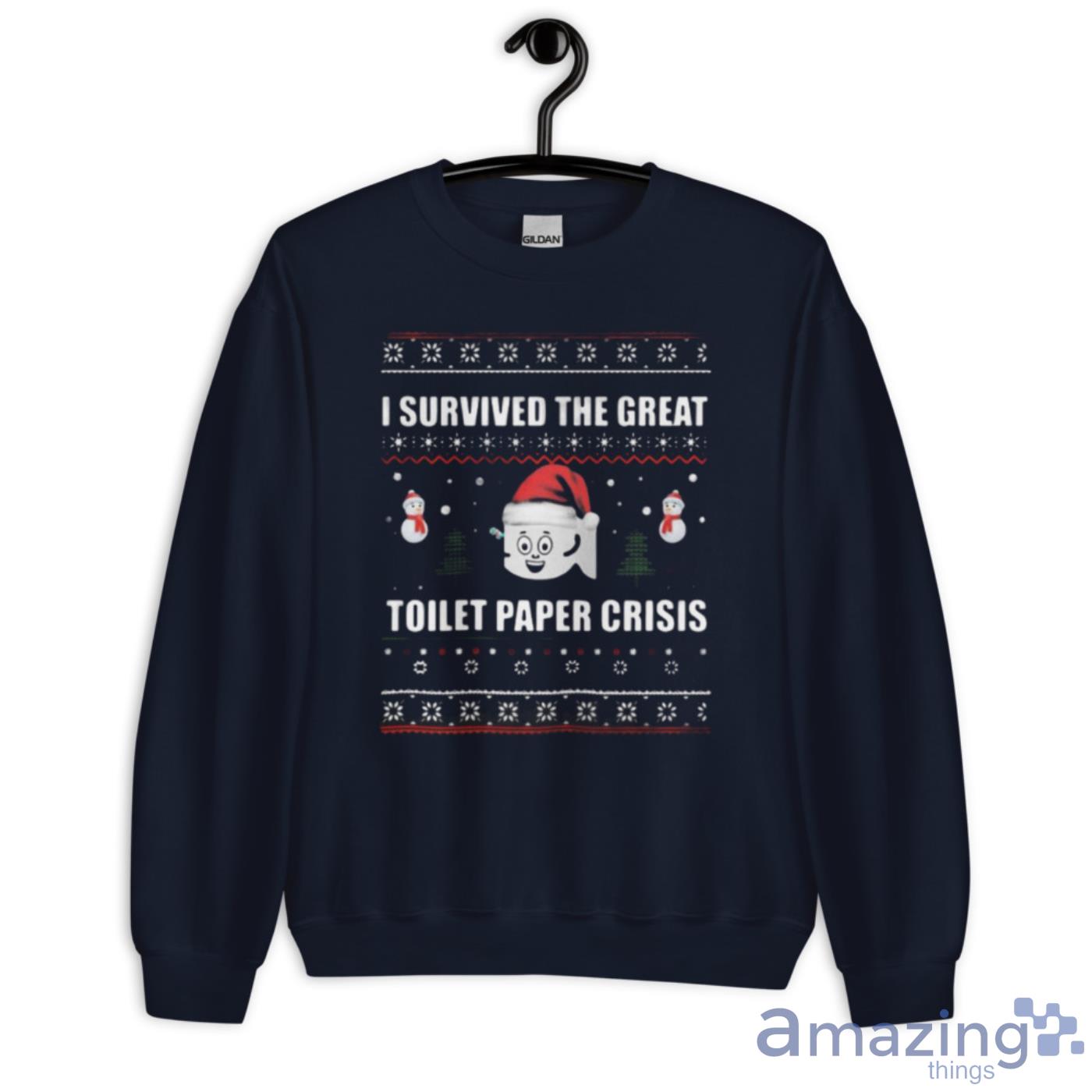I Survived Great Toilet Paper Crisis Christmas Shirt image I Survived Great Toilet Paper Crisis Christmas Shirt - Unisex Crewneck Sweatshirt-1