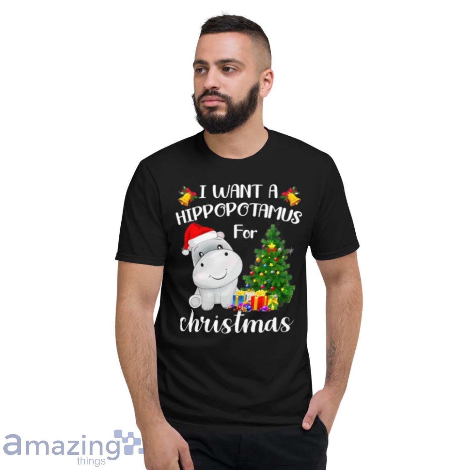 I Want A Hippopotamus For Christmas Hippo Clause Xmas Shirt image I Want A Hippopotamus For Christmas Hippo Clause Xmas Shirt - Short Sleeve T-Shirt