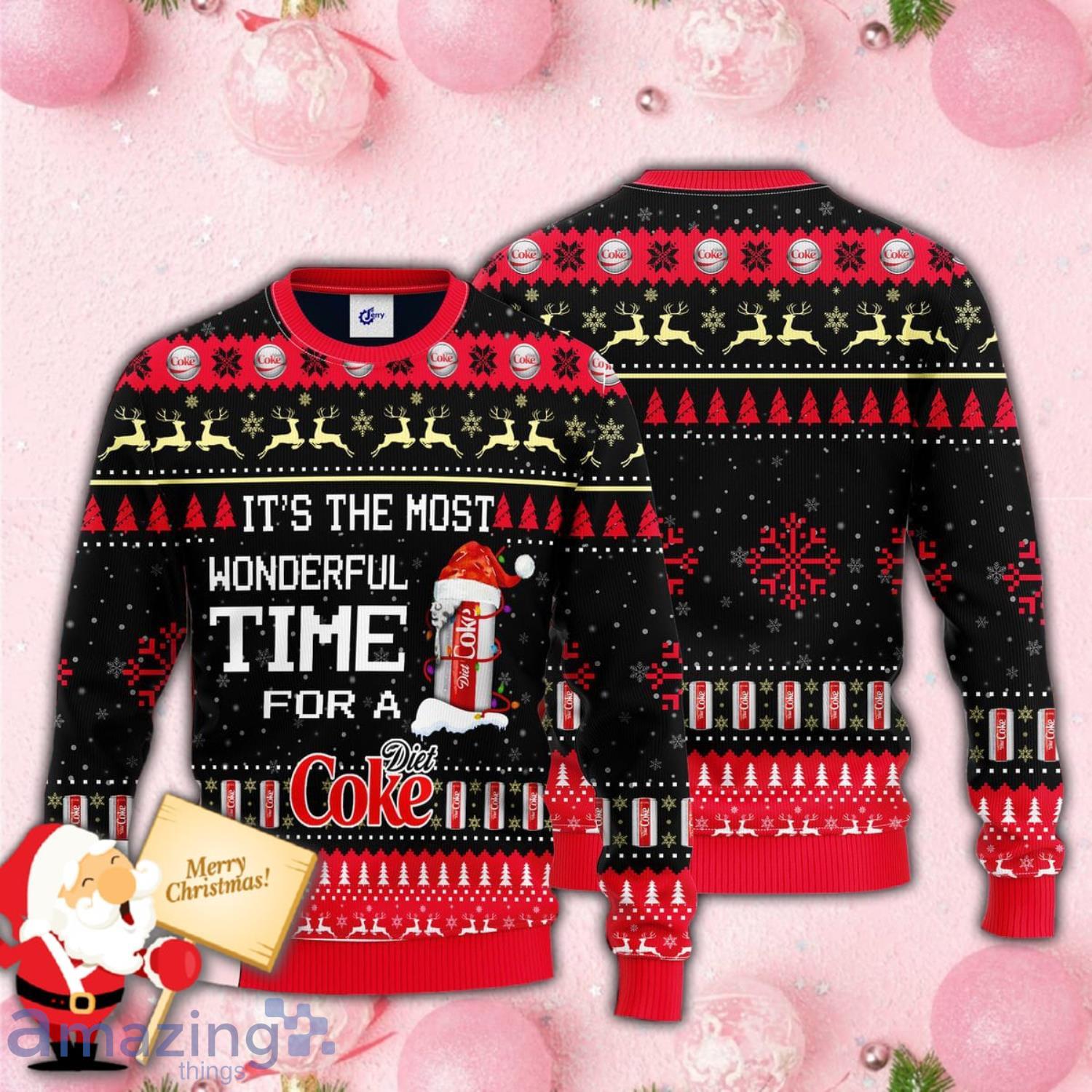 Its The Most Wonderful Time For A Diet Coke Knitted All Over Print 3D Christmas Ugly Sweater Product Photo 1
