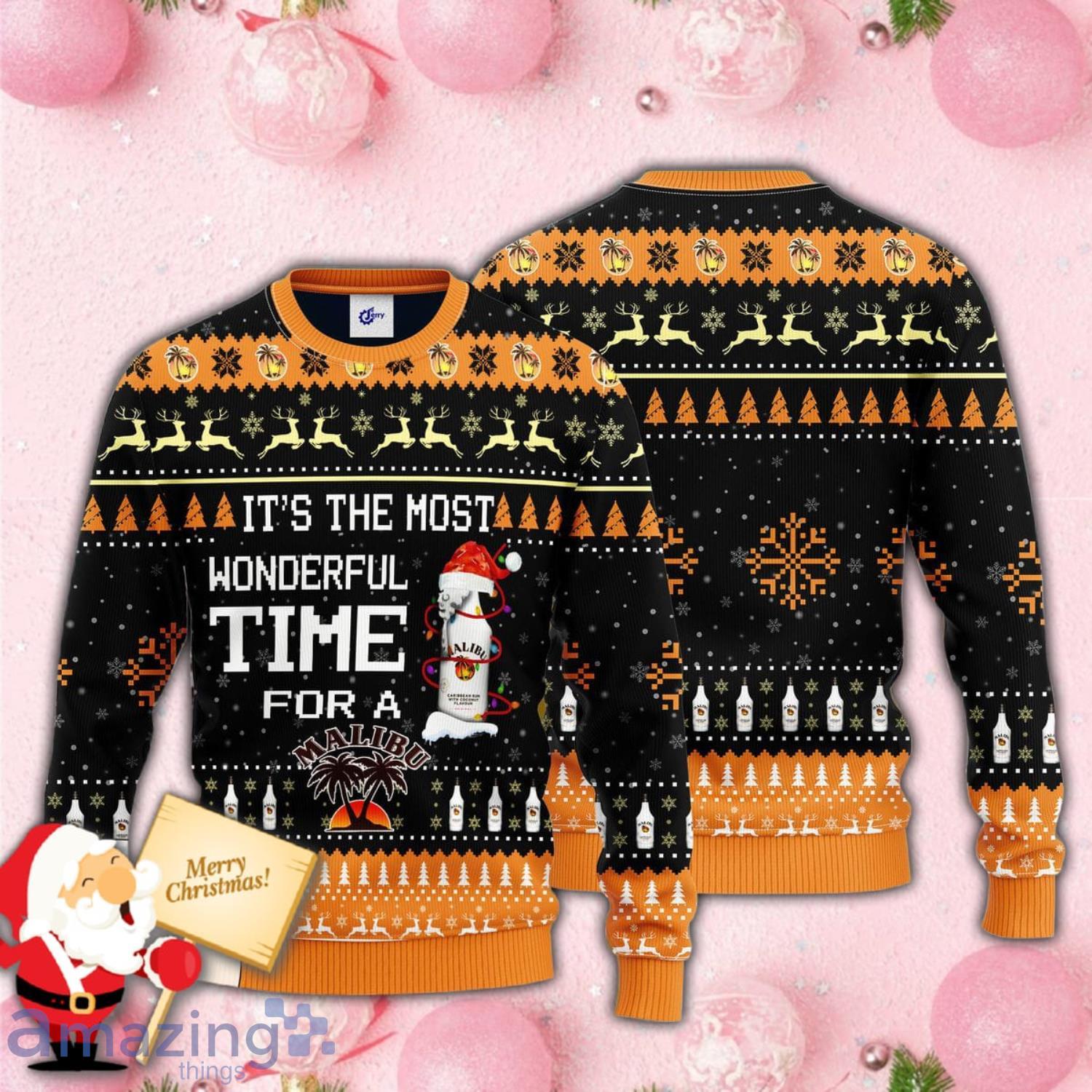 Its The Most Wonderful Time For A Malibu Rum Knitted All Over Print 3D Christmas Ugly Sweater Product Photo 1 Its The Most Wonderful Time For A Malibu Rum Knitted All Over Print 3D Christmas Ugly Sweater Product Photo 1