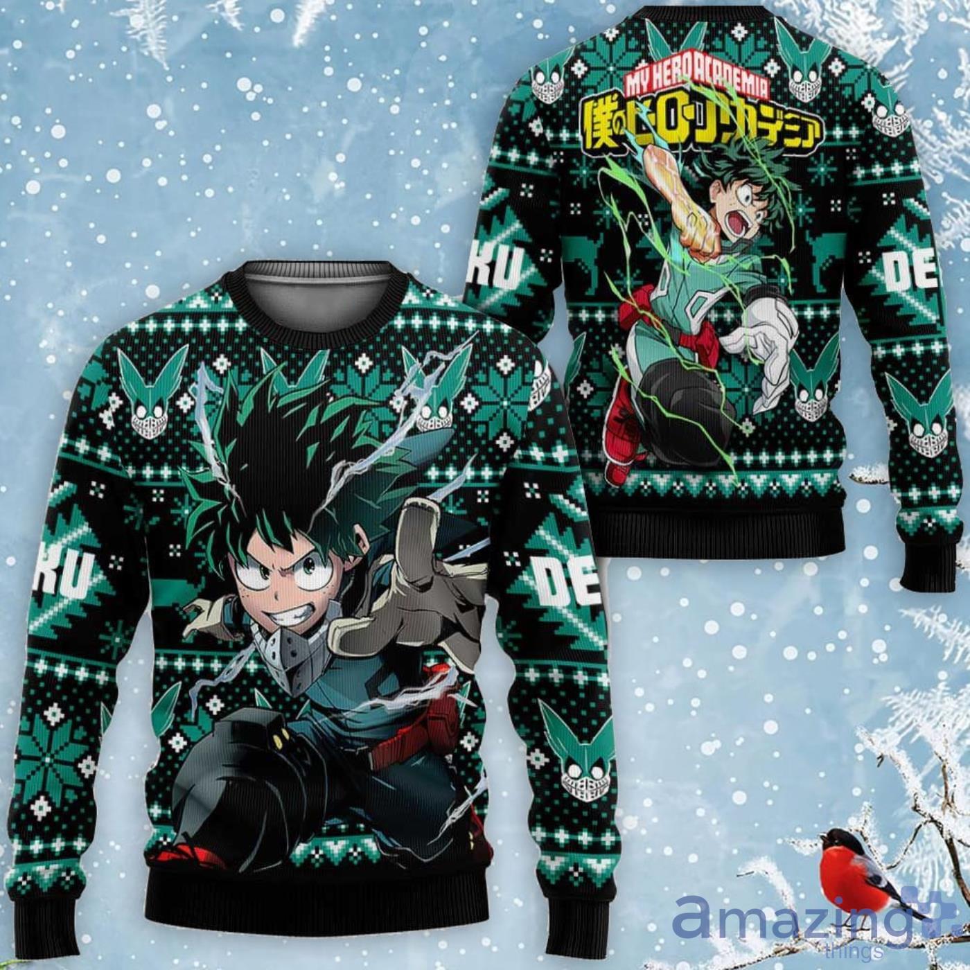Izuku Midoriya Custom Anime My Hero Academia Ugly Christmas Sweater Product Photo 1