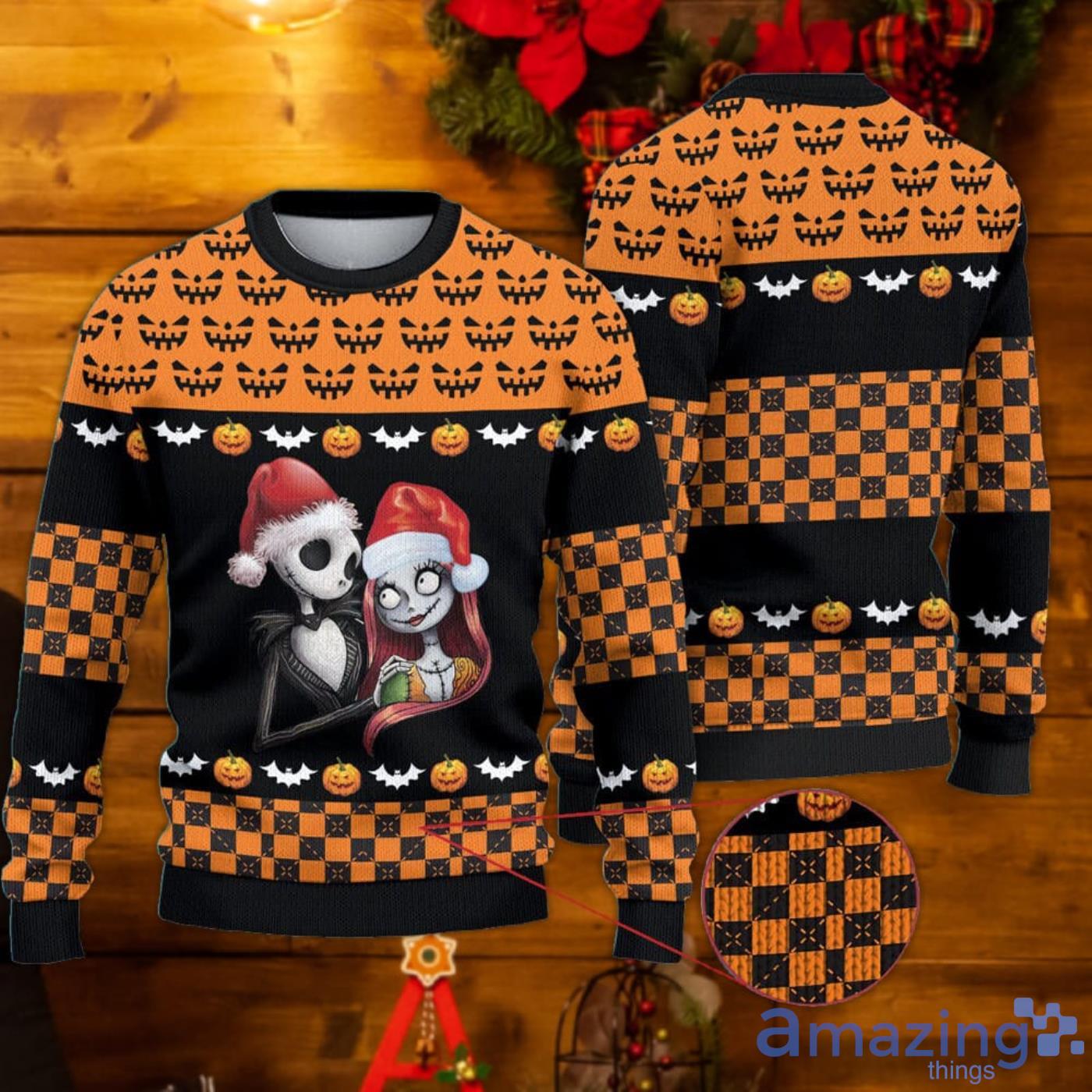 Jack And Sally The Nightmare Before Christmas Sweater Jack And Sally Christmas Halloween Sweater Product Photo 1