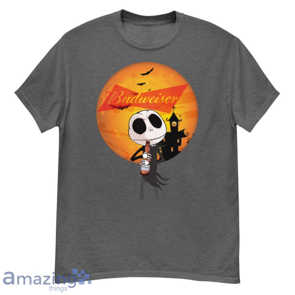 Jack Skellington Hug Budweiser Bottle Beer Halloween Shirt - G500 Men’s Classic T-Shirt-1