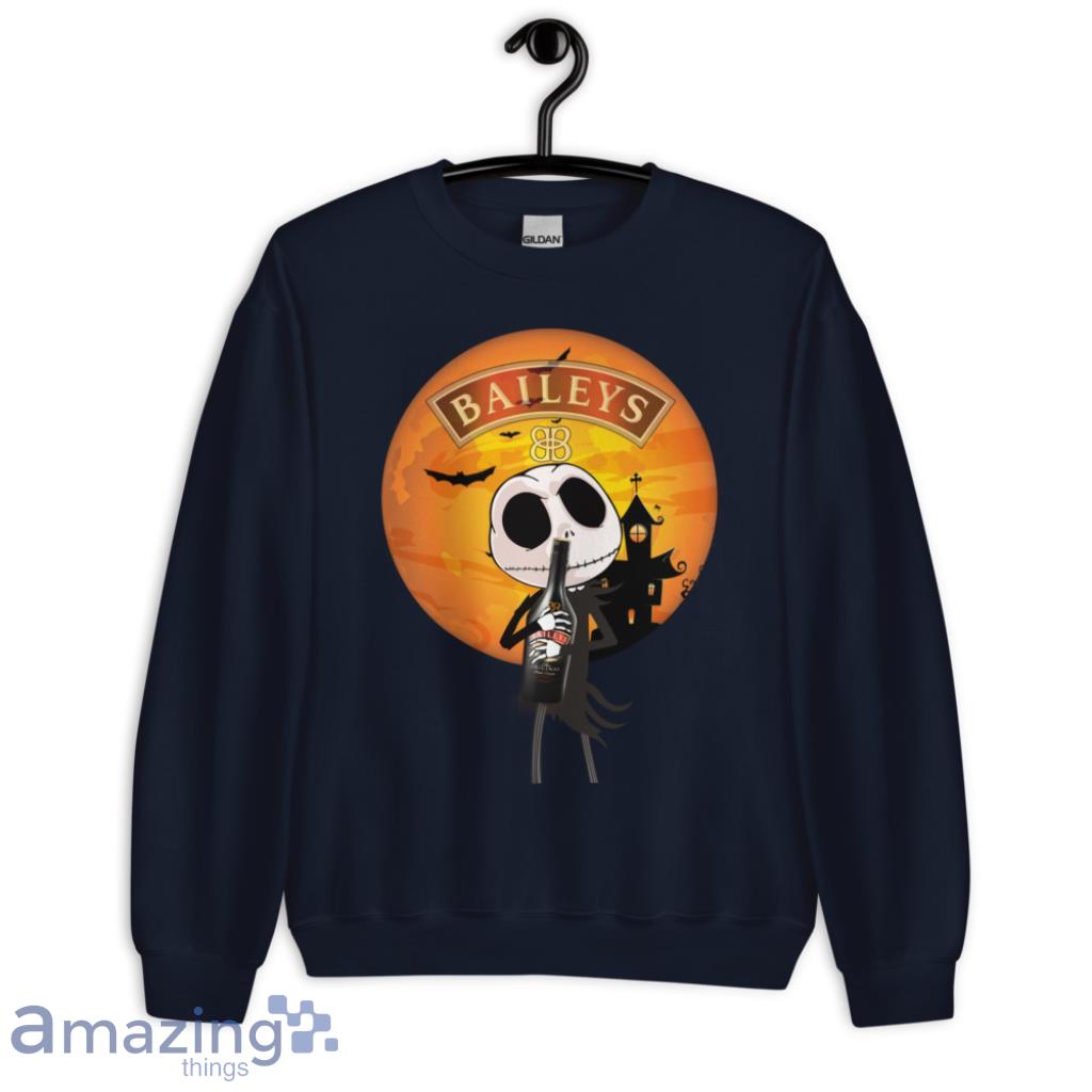 Jack Skellington Hug Liqueur Coffee Aguardiente Baileys Irish Cream Halloween Shirt image Jack Skellington Hug Liqueur Coffee Aguardiente Baileys Irish Cream Halloween Shirt - Unisex Crewneck Sweatshirt-1
