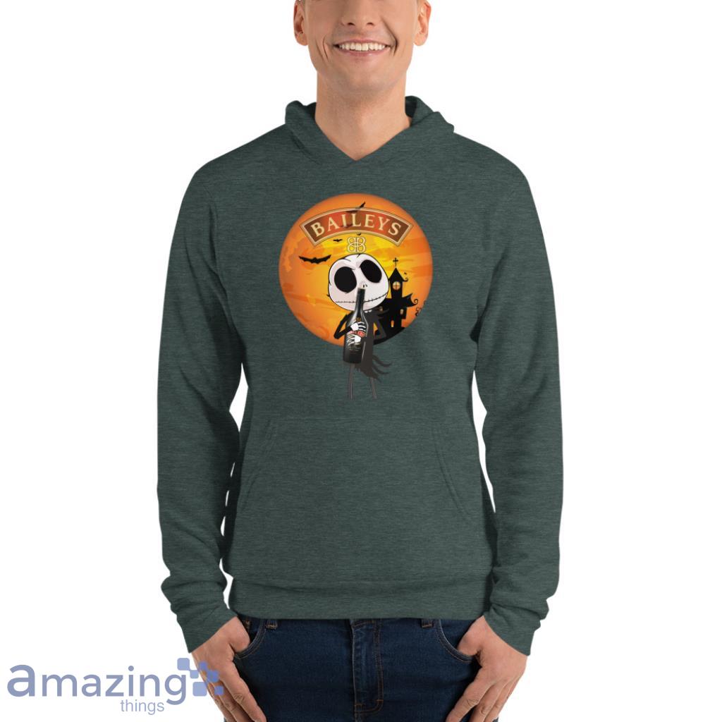 Jack Skellington Hug Liqueur Coffee Aguardiente Baileys Irish Cream Halloween Shirt image Jack Skellington Hug Liqueur Coffee Aguardiente Baileys Irish Cream Halloween Shirt - Unisex Fleece Pullover Hoodie-1
