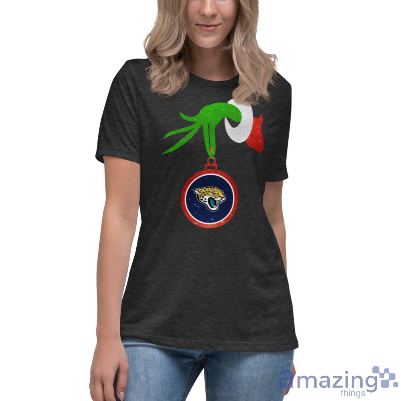 Jacksonville Jaguars Grinch Merry Christmas NFL FootballShirt image Jacksonville Jaguars Grinch Merry Christmas NFL FootballShirt - Womens Relaxed Short Sleeve Jersey Tee-1