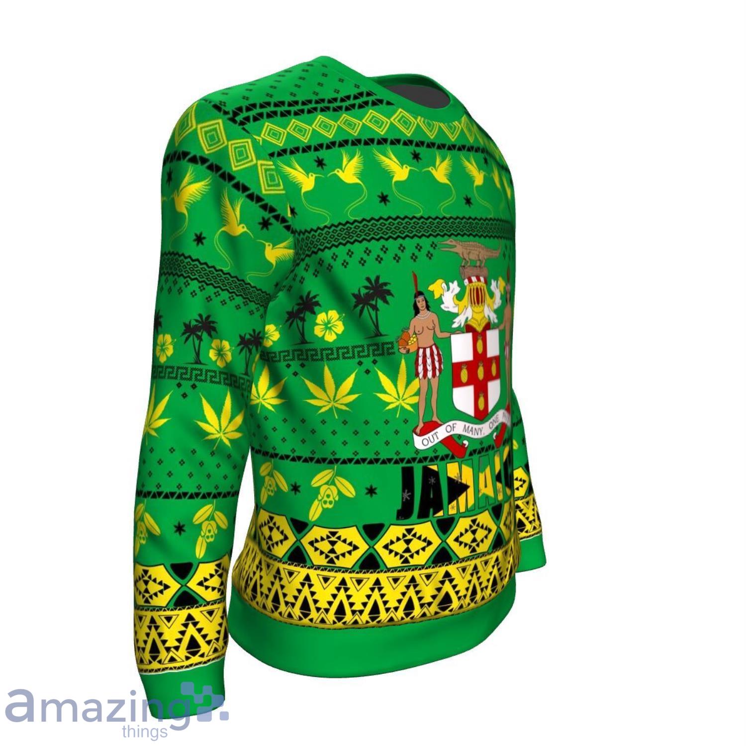 Jamaica Green All Ober Print 3D Ugly Sweater image Jamaica Green All Ober Print 3D Ugly Sweater Product Photo 4