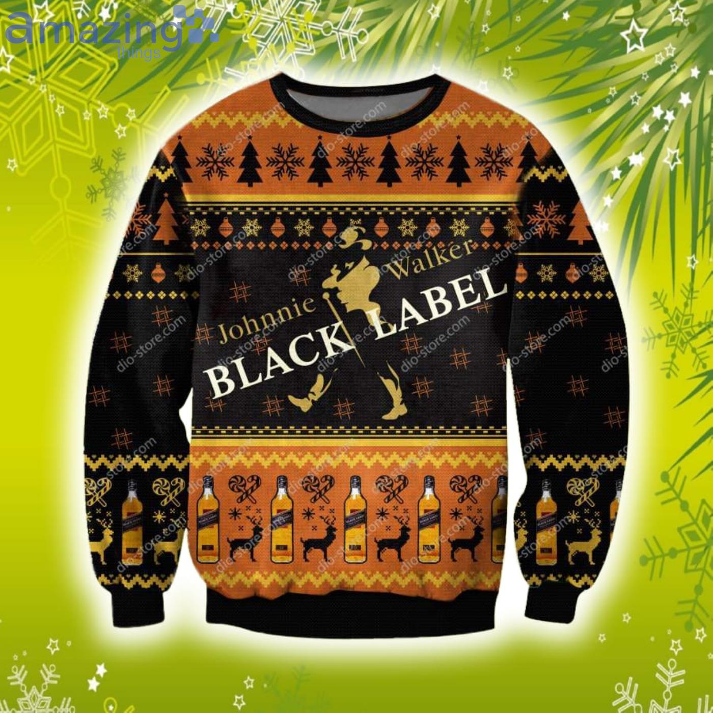 Johnnie Walker Black Label 3D Christmas Knitting Pattern Ugly Sweater Sweatshirt Product Photo 1 Johnnie Walker Black Label 3D Christmas Knitting Pattern Ugly Sweater Sweatshirt Product Photo 1