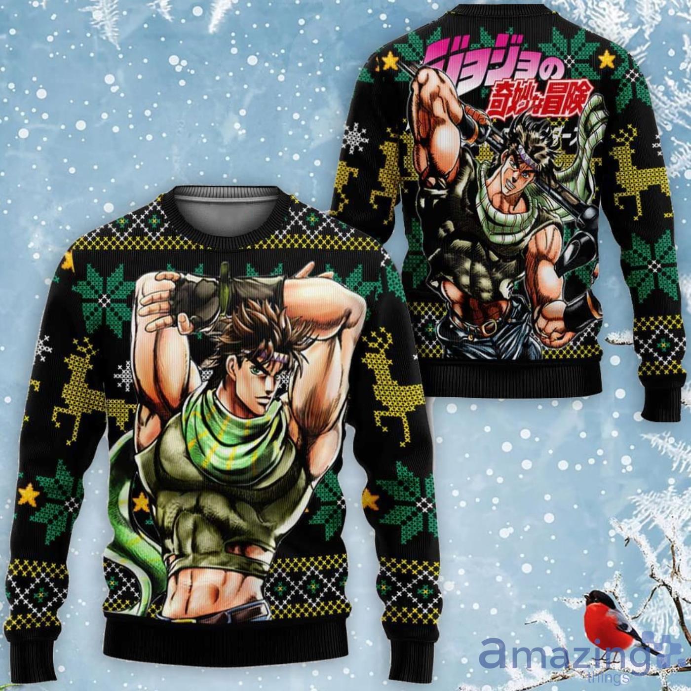 Joseph Joestar Custom JJBA Anime Ugly Christmas Sweater