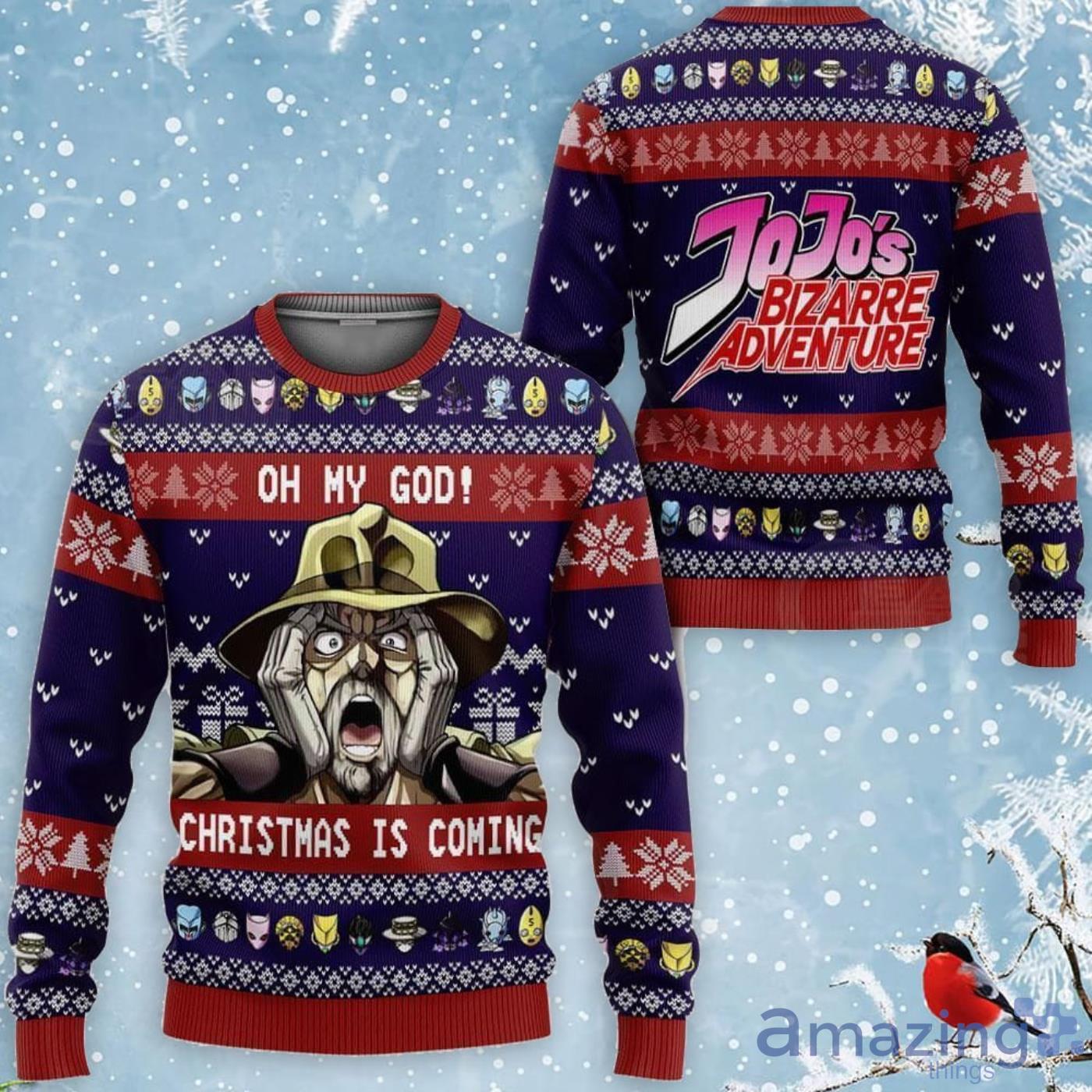 Joseph Joestar Oh My God Jj's Anime Ugly Christmas Sweater image Joseph Joestar Oh My God Jj's Anime Ugly Christmas Sweater Product Photo 1