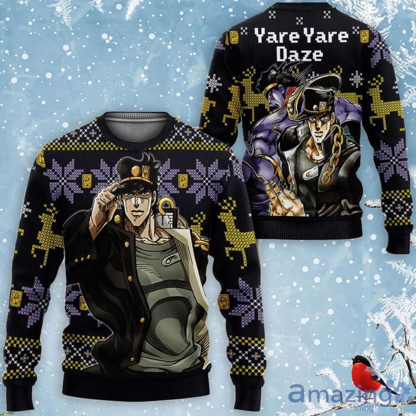 Jotaro Kujo Yare Yare Daze Custom Jj's Anime Ugly Christmas Sweater image Jotaro Kujo Yare Yare Daze Custom Jj's Anime Ugly Christmas Sweater Product Photo 1