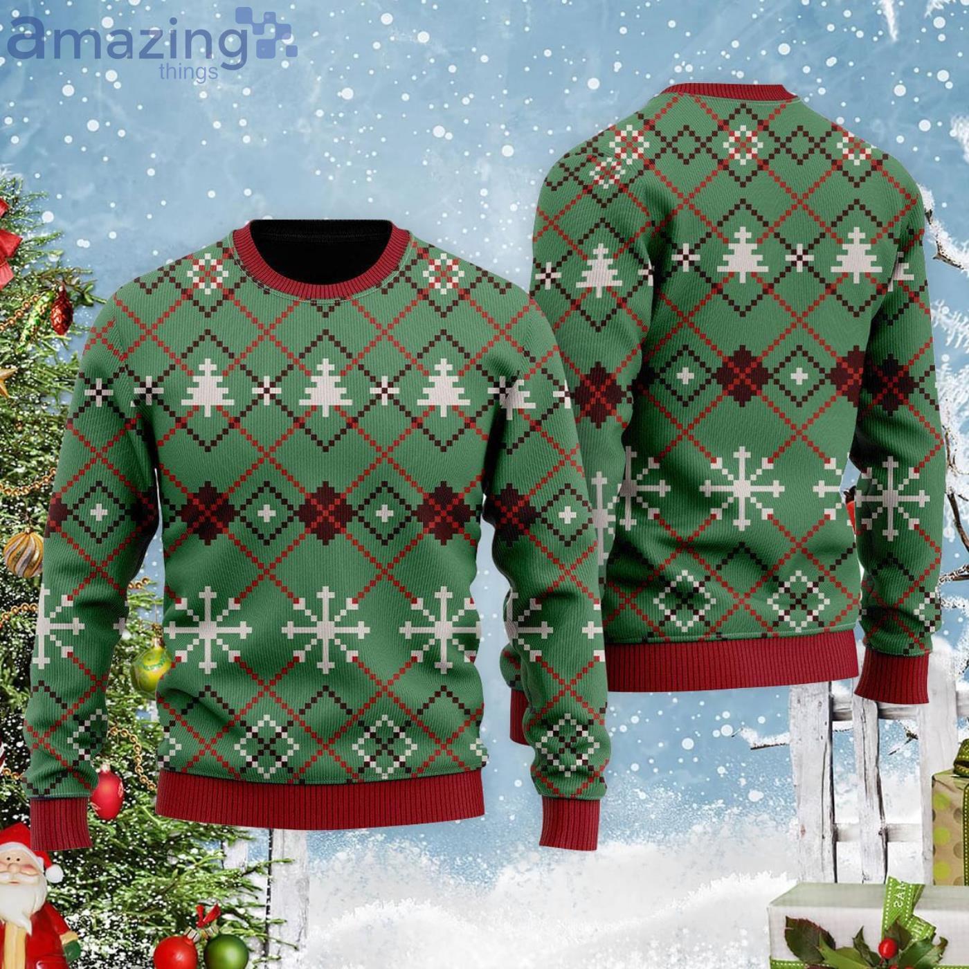 Just Wait Until Christmas Time Pattern Ugly Christmas Sweater Product Photo 1