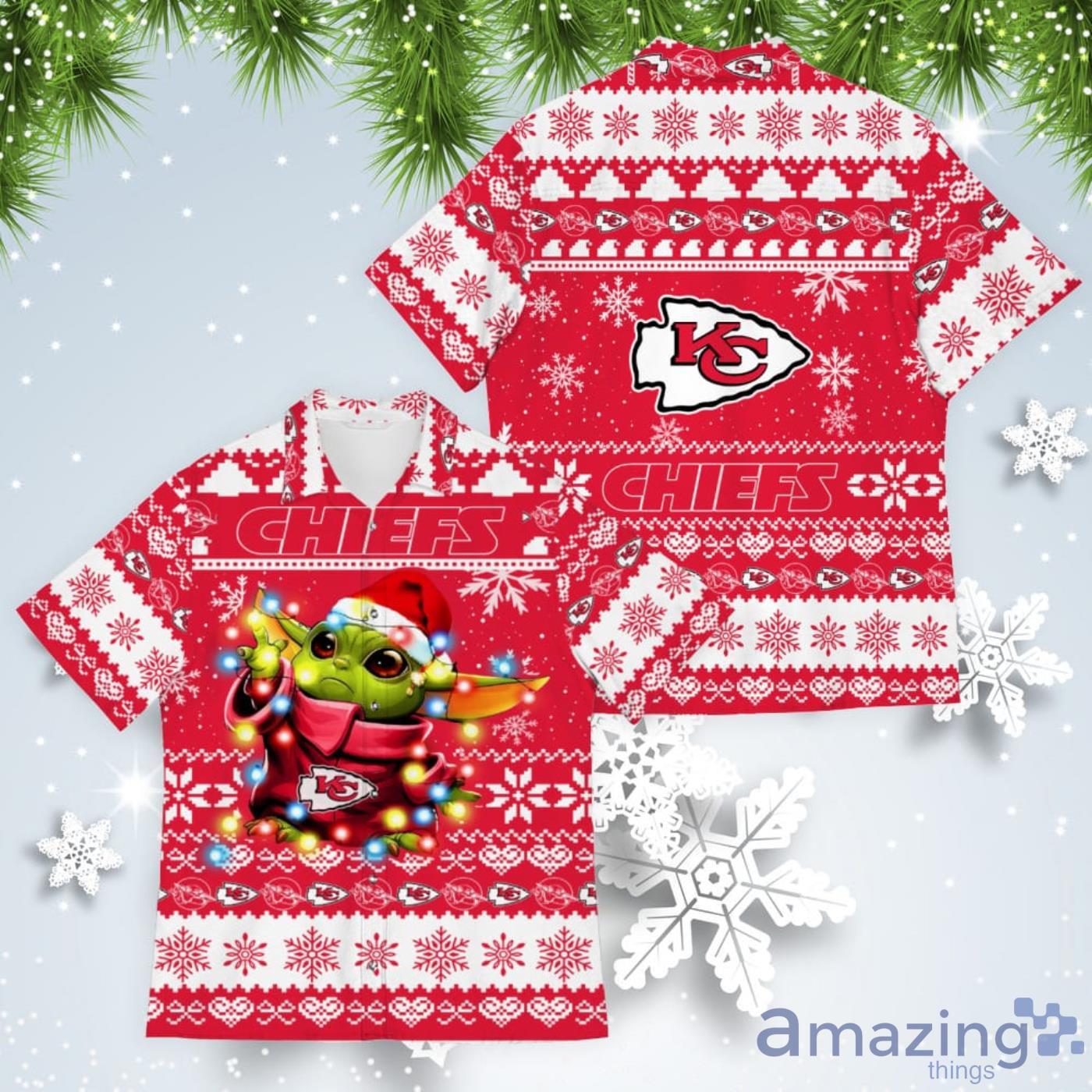 Kansas City Chiefs NFL Team Logo Baby Yoda Hawaiian Shirt - Freedomdesign