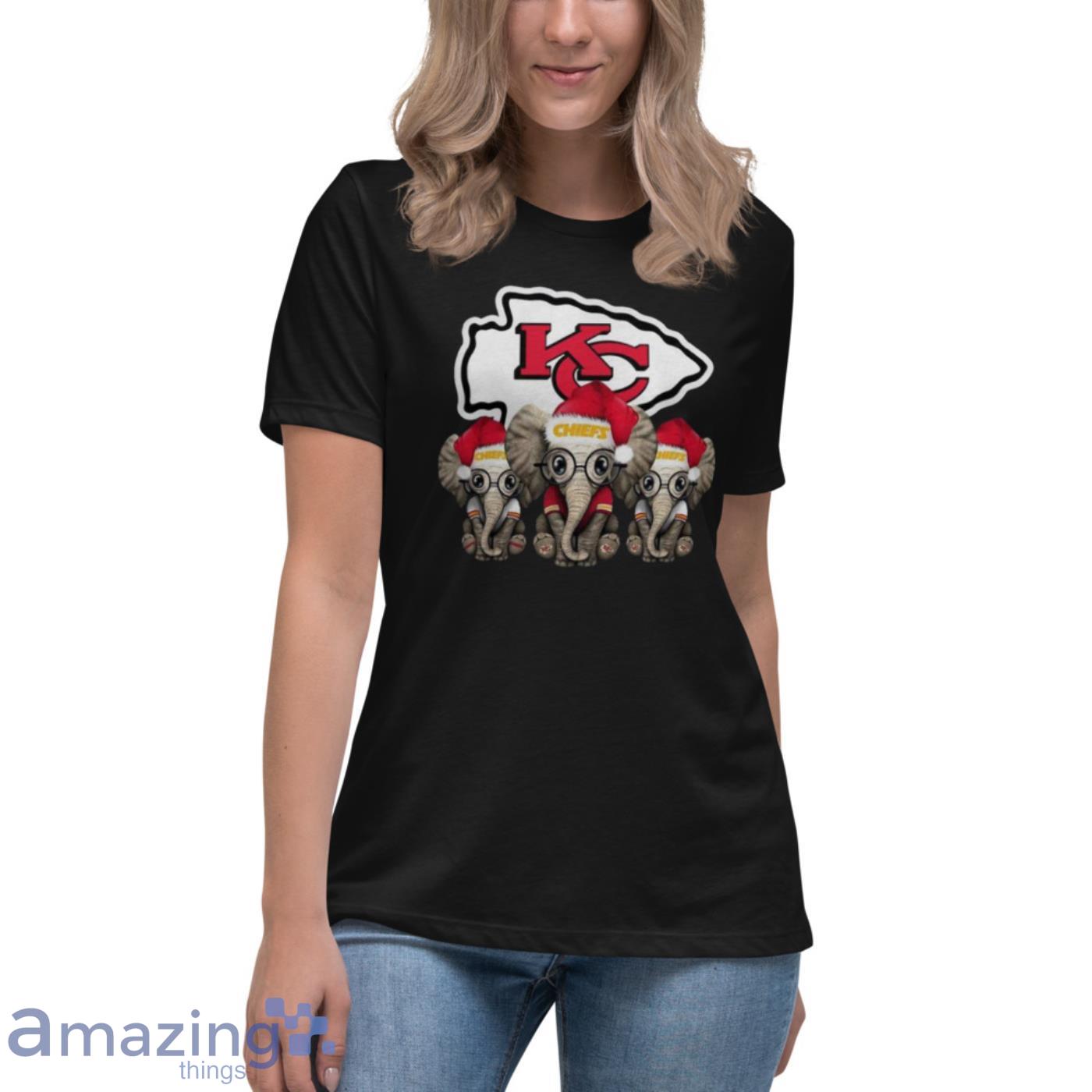 Awesome Cute Kansas City Chiefs Elephant Christmas Shirt - Daintytee