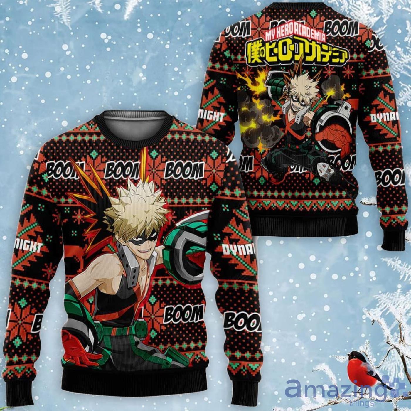 Katsuki Custom Anime My Hero Academia Ugly Christmas Sweater Product Photo 1