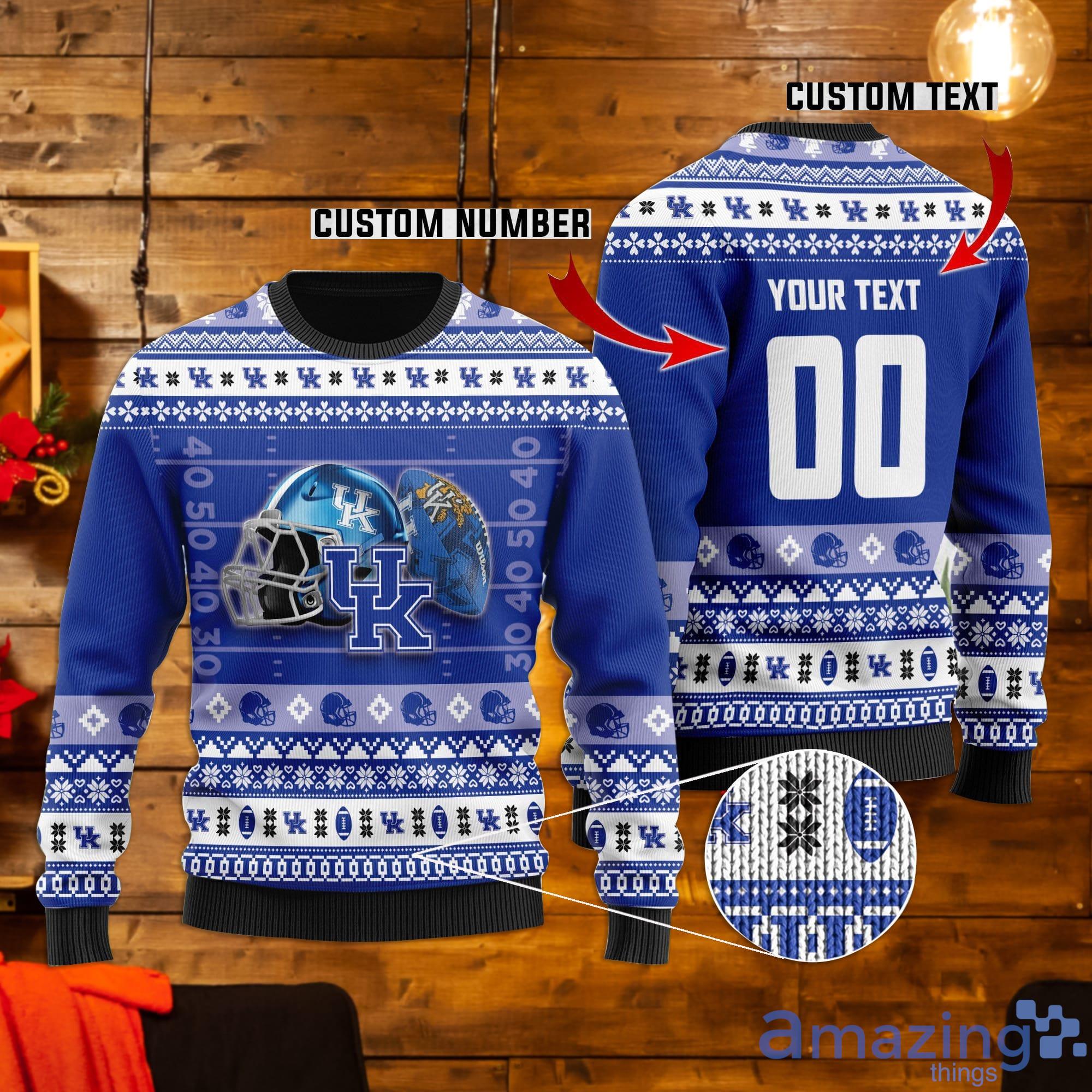 Kentucky Wildcats Custom Name & Number Ugly Christmas Sweater Product Photo 1