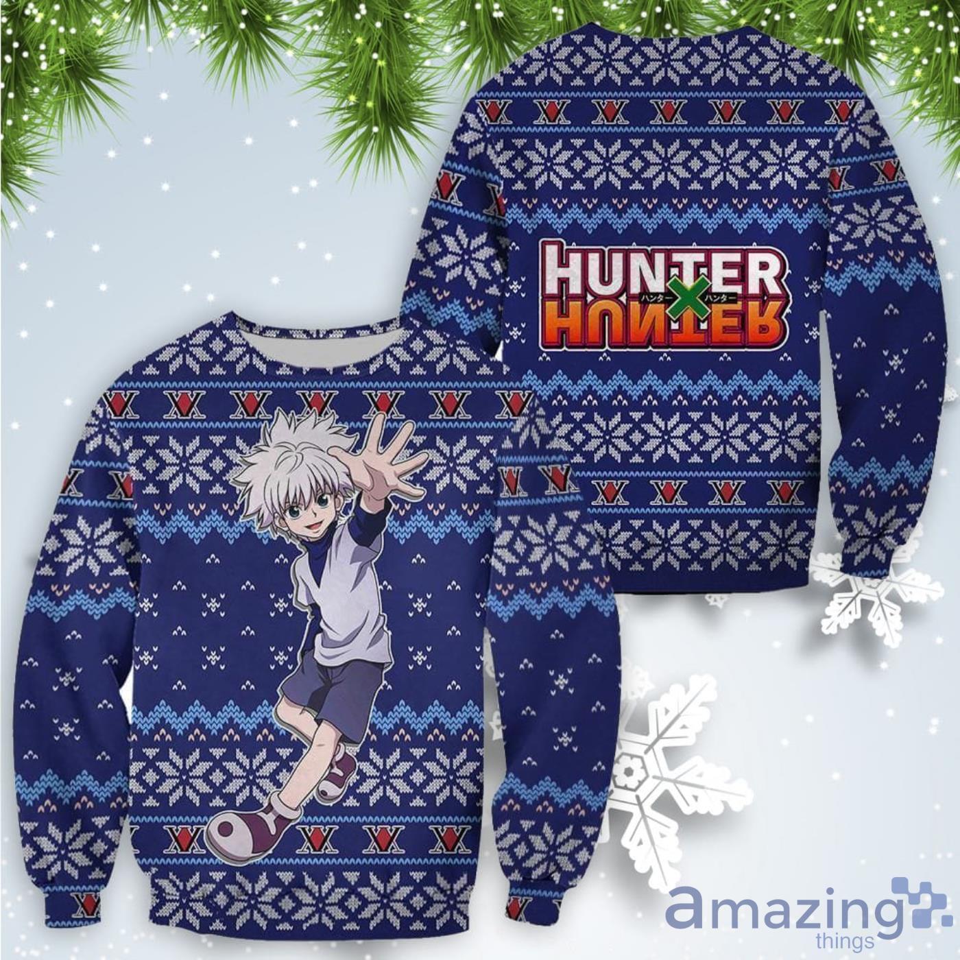 Killua Hunter × Hunter Anime Ugly Christmas Sweater Product Photo 1 Killua Hunter × Hunter Anime Ugly Christmas Sweater Product Photo 1
