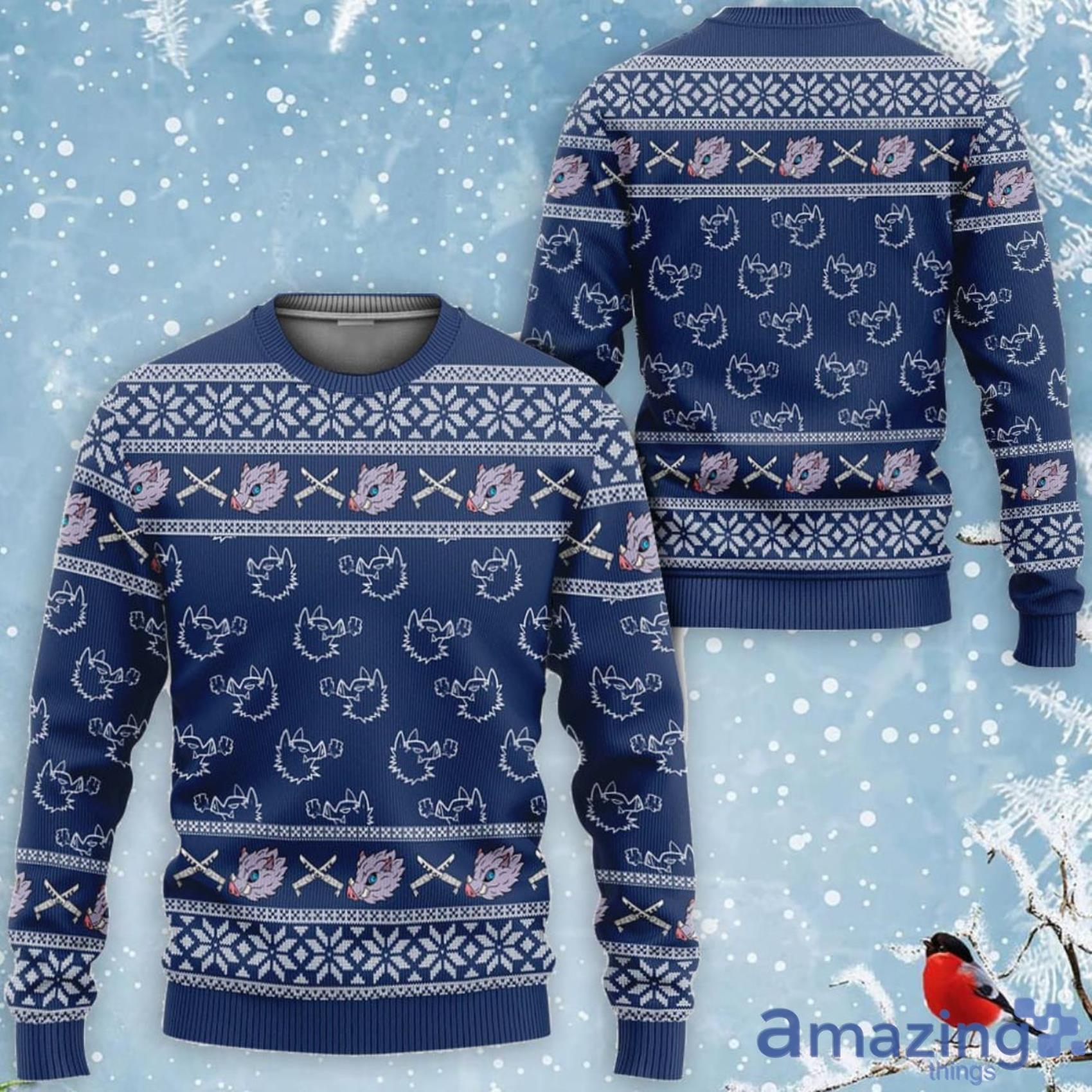 Kimetsu Inosuke Custom Anime Ugly Christmas Sweater Product Photo 1