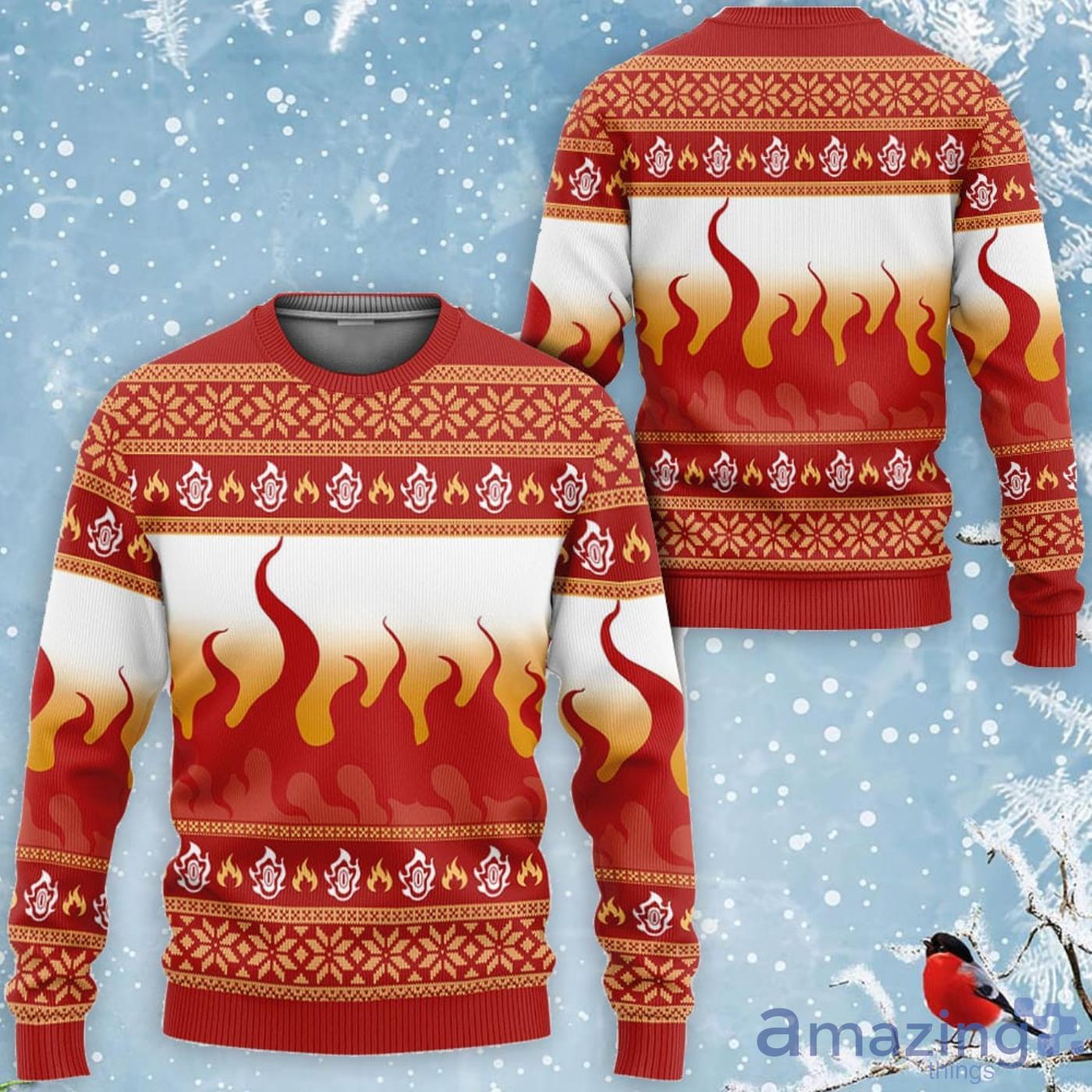 Kimetsu Kyojuro Rengoku Custom Anime Ugly Christmas Sweater Product Photo 1
