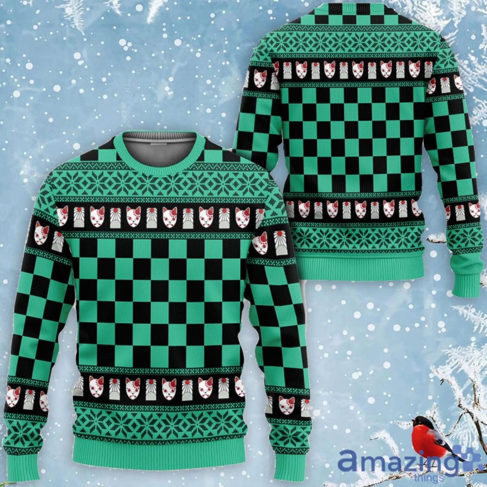 Kimetsu Tanjiro Custom Anime Ugly Christmas Sweater Product Photo 1