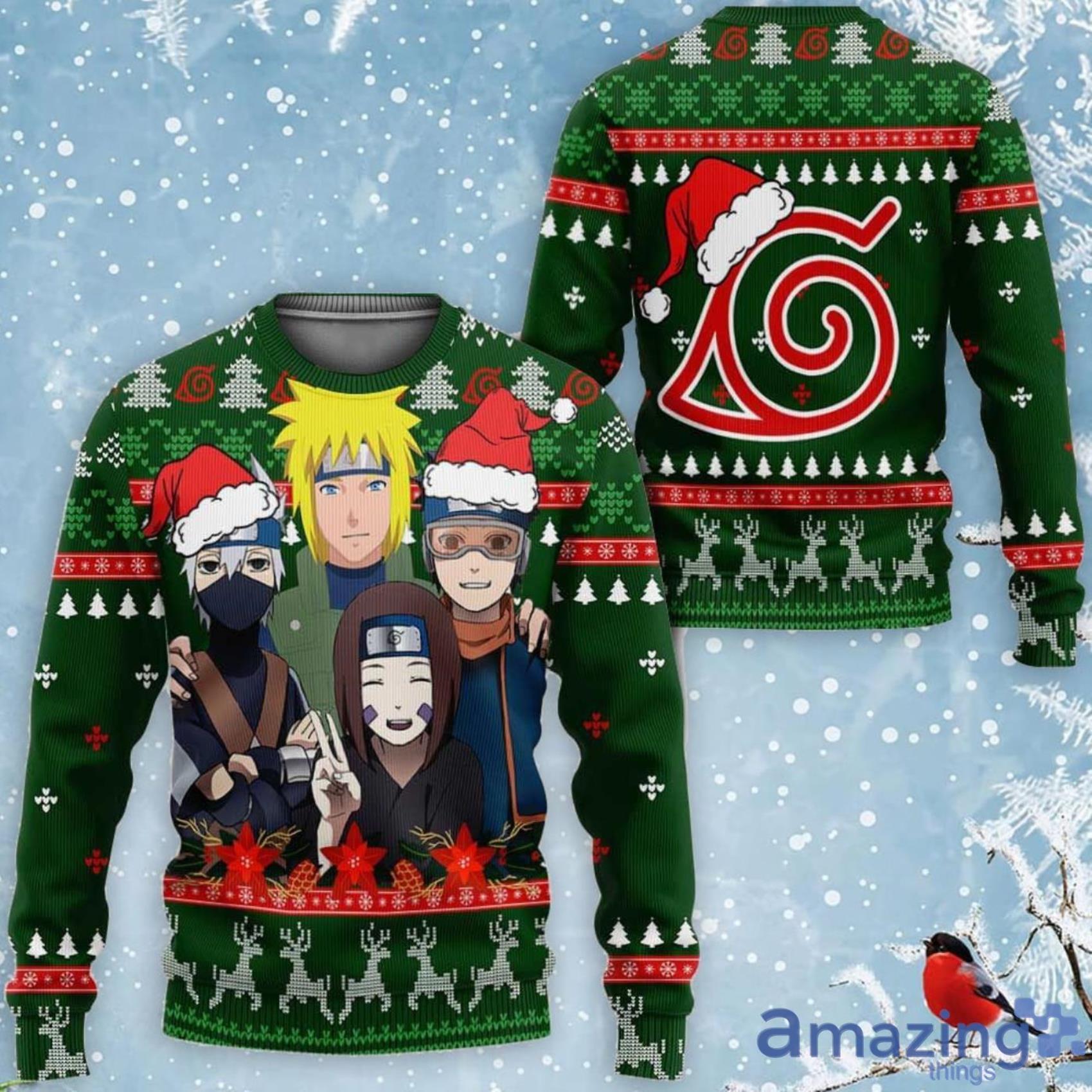 Konoha Team Minato Custom Naruto Anime Ugly Christmas Sweater Product Photo 1