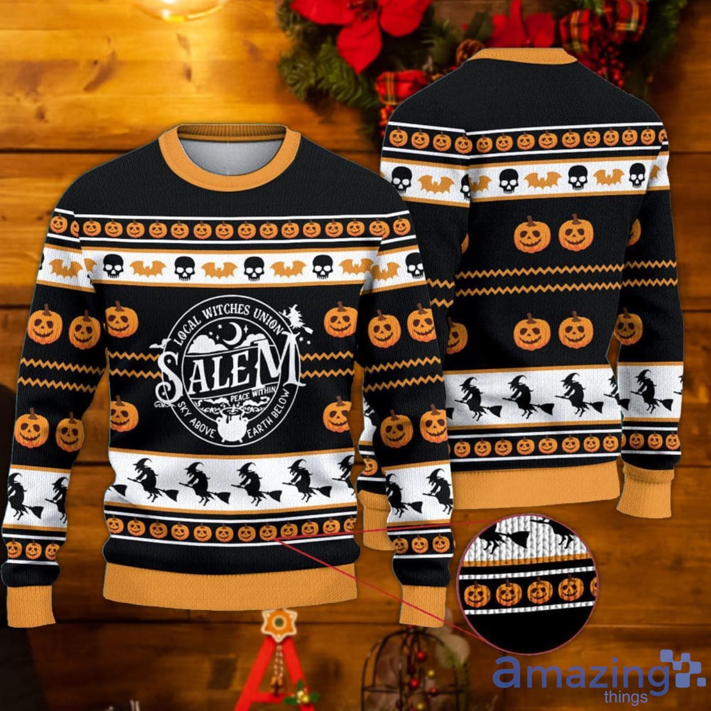 Local Witches Union Salem Witch Sweater Fall Halloween Sweater Product Photo 1