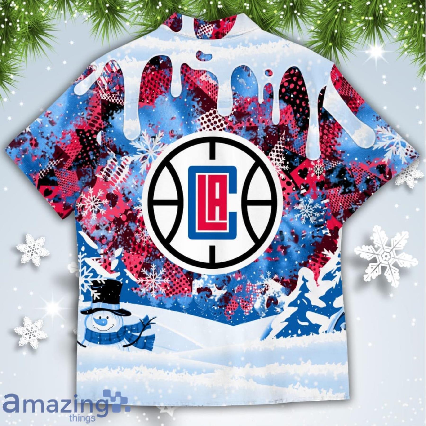 Los Angeles Clippers Snoopy Dabbing The Peanuts American Christmas Dripping Hawaiian Shirt image Los Angeles Clippers Snoopy Dabbing The Peanuts American Christmas Dripping Hawaiian Shirt Product Photo 3