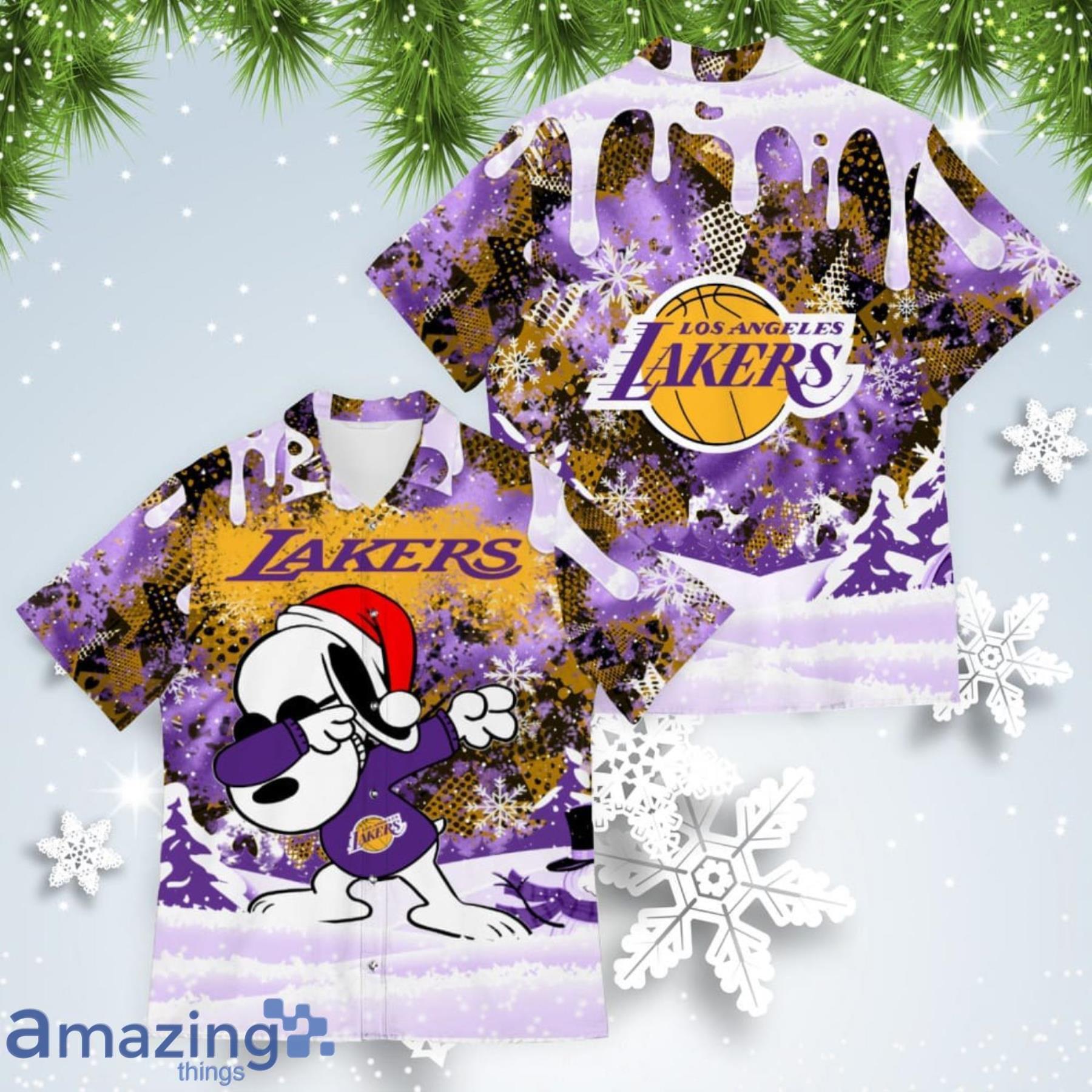 Los Angeles Lakers Snoopy Dabbing The Peanuts Christmas Hawaiian Shirt -  Freedomdesign