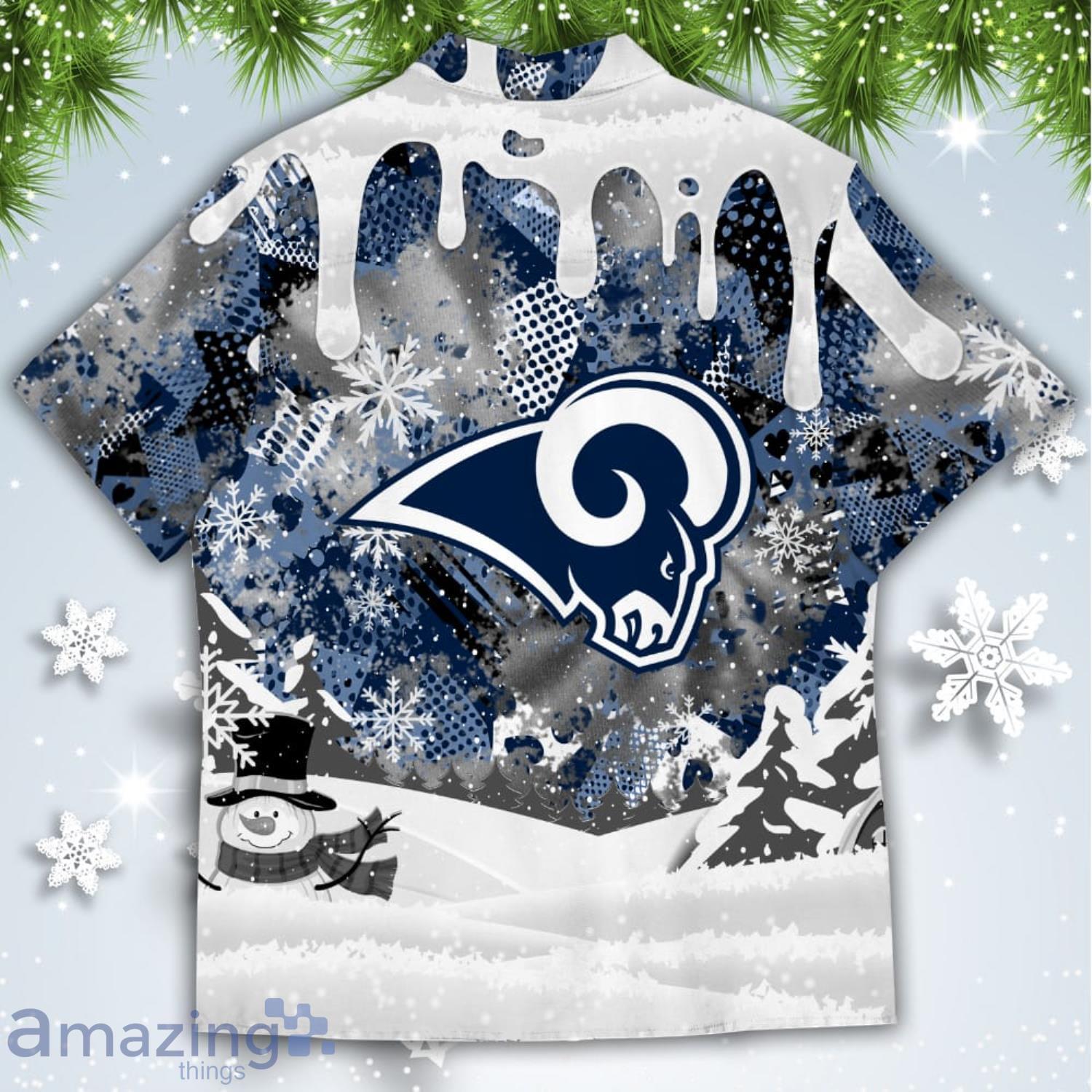 Los Angeles Rams Snoopy Dabbing The Peanuts American Christmas Dripping Hawaiian Shirt image Los Angeles Rams Snoopy Dabbing The Peanuts American Christmas Dripping Hawaiian Shirt Product Photo 3