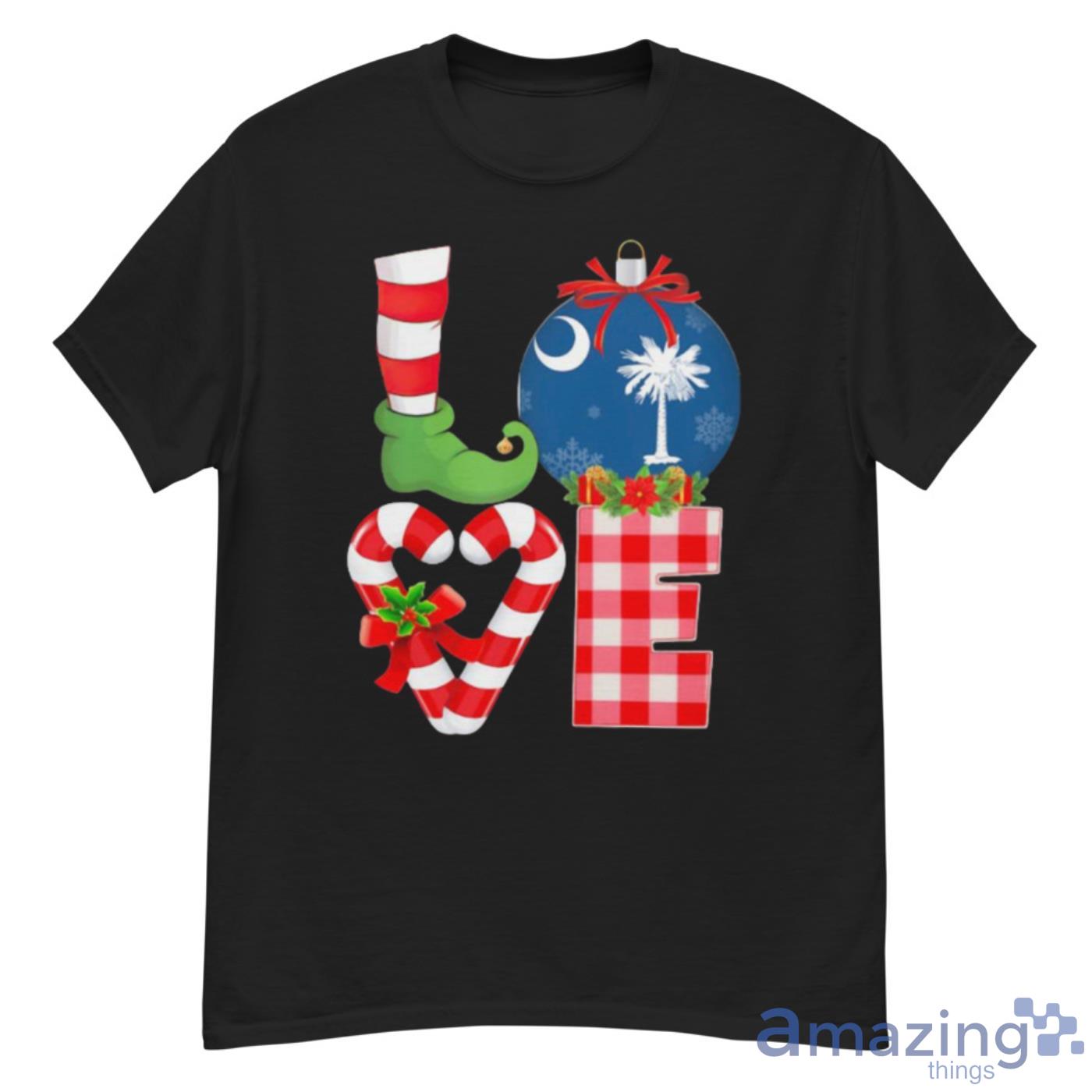 Love South Carolina State Flag Pajama Elf Merry Christmas - G500 Men’s Classic T-Shirt
