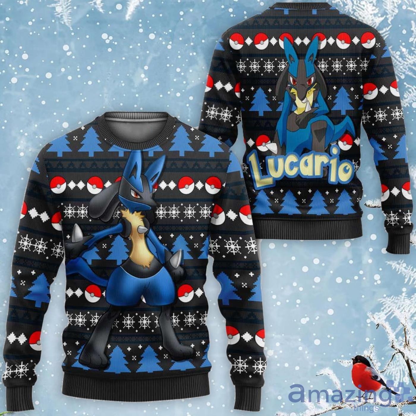 Lucario Custom Anime Pokemon Ugly Christmas Sweater Product Photo 1