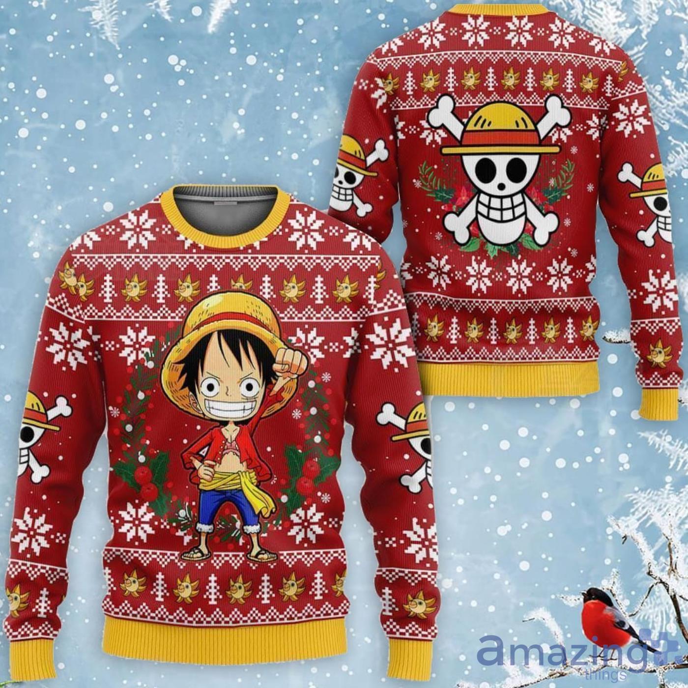 Luffy One Piece Anime Ugly Christmas Sweater Product Photo 1