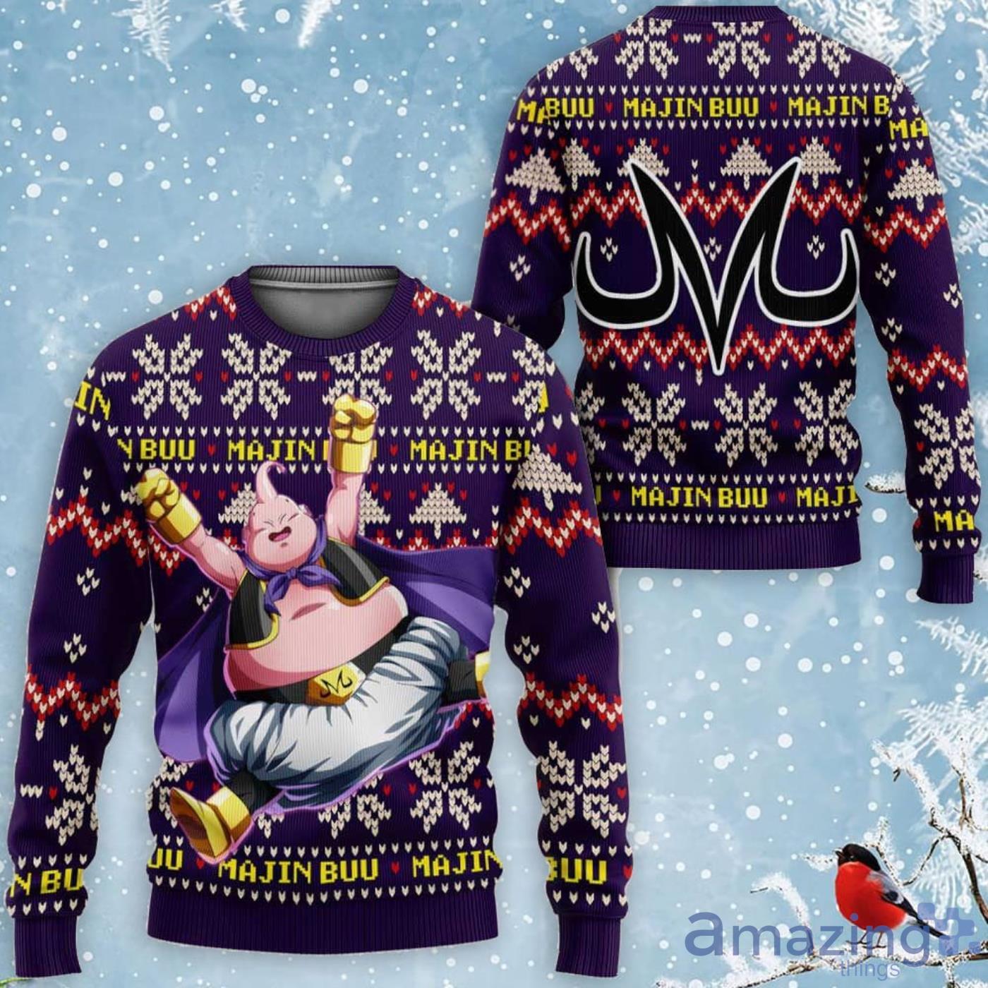 Majin Buu Fat Custom Anime Dragon Ball Ugly Christmas Sweater Product Photo 1
