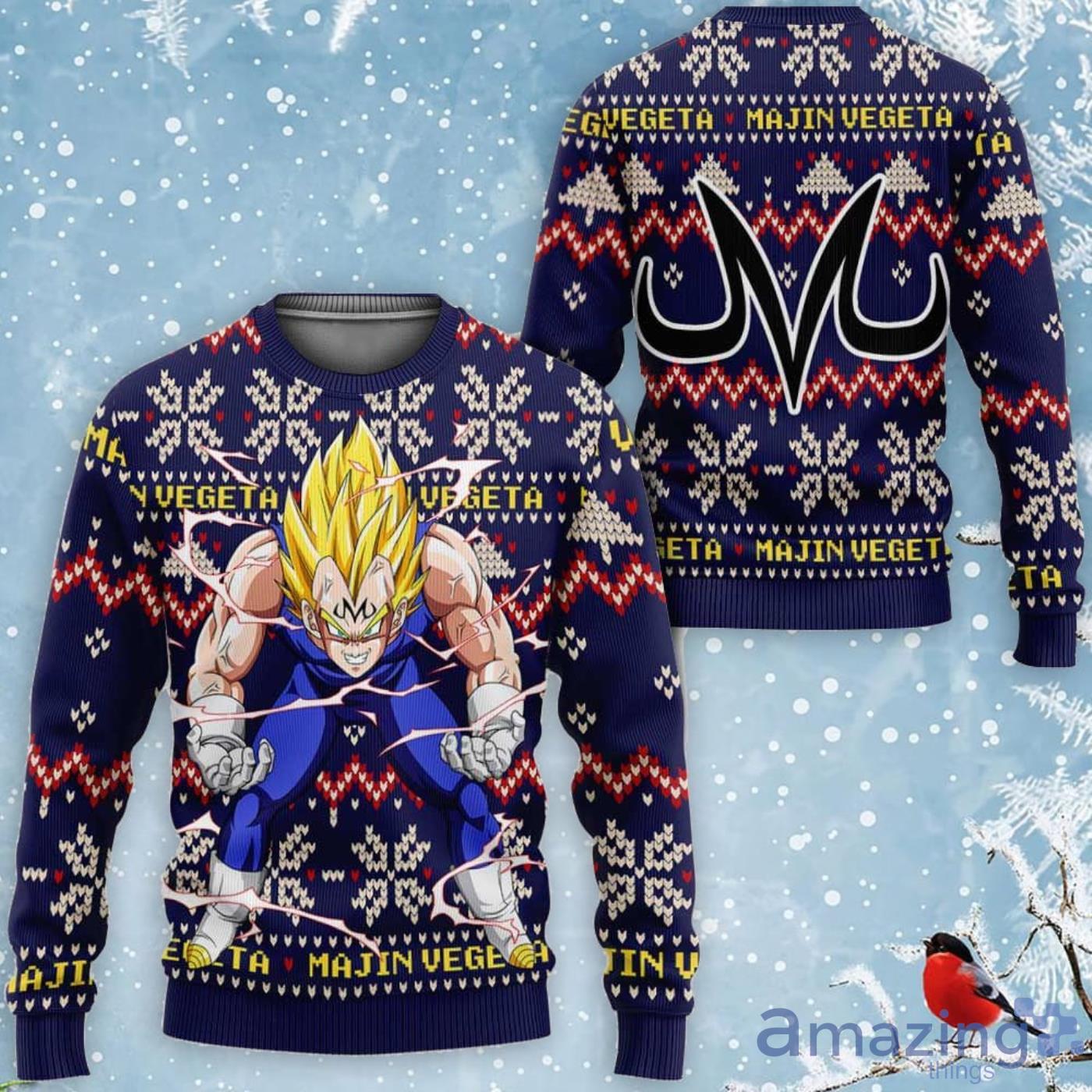 Majin Vegeta Custom Anime Dragon Ball Ugly Christmas Sweater Product Photo 1
