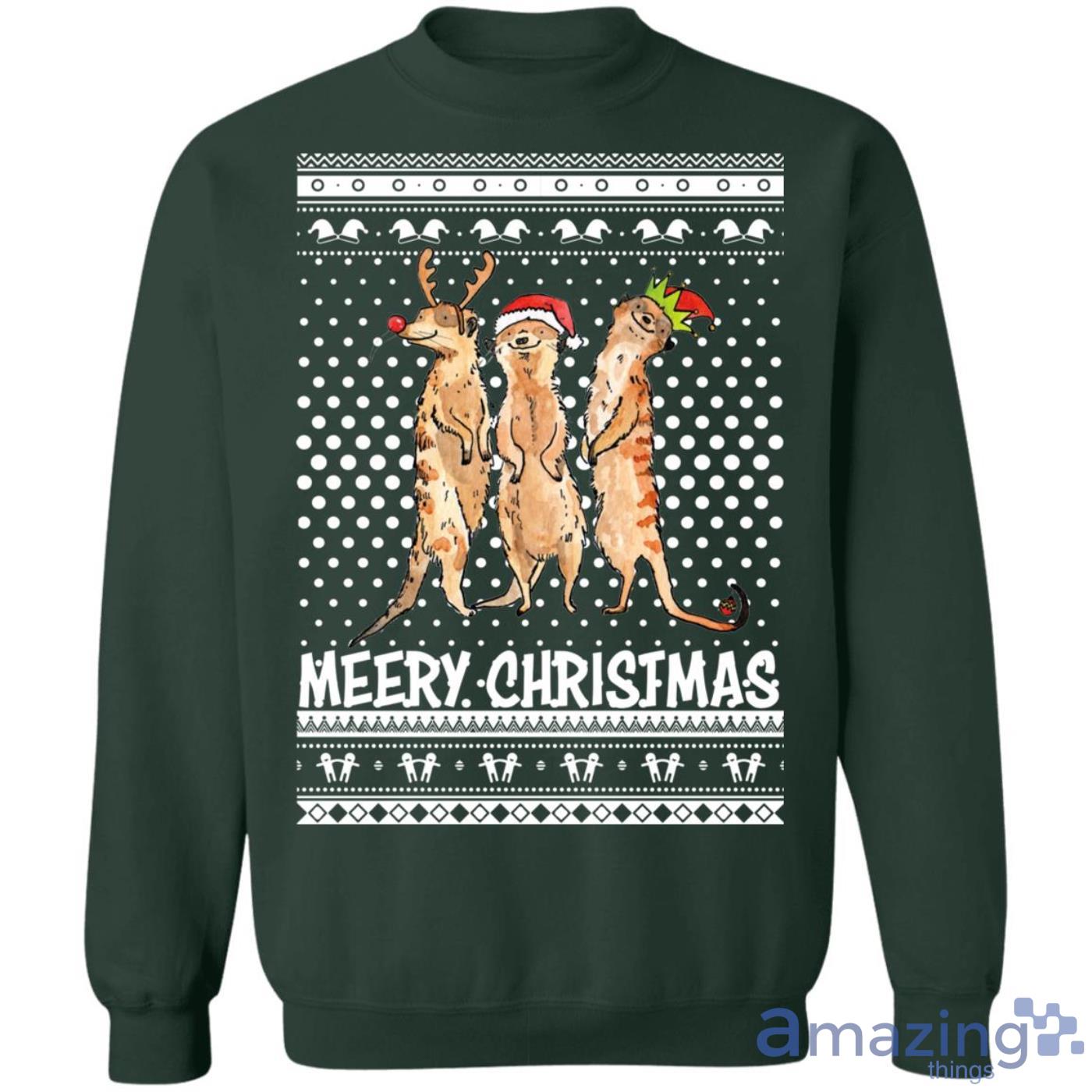 Meery Merry Christmas Meerkat Humour Animals Sweatshirt Product Photo 1