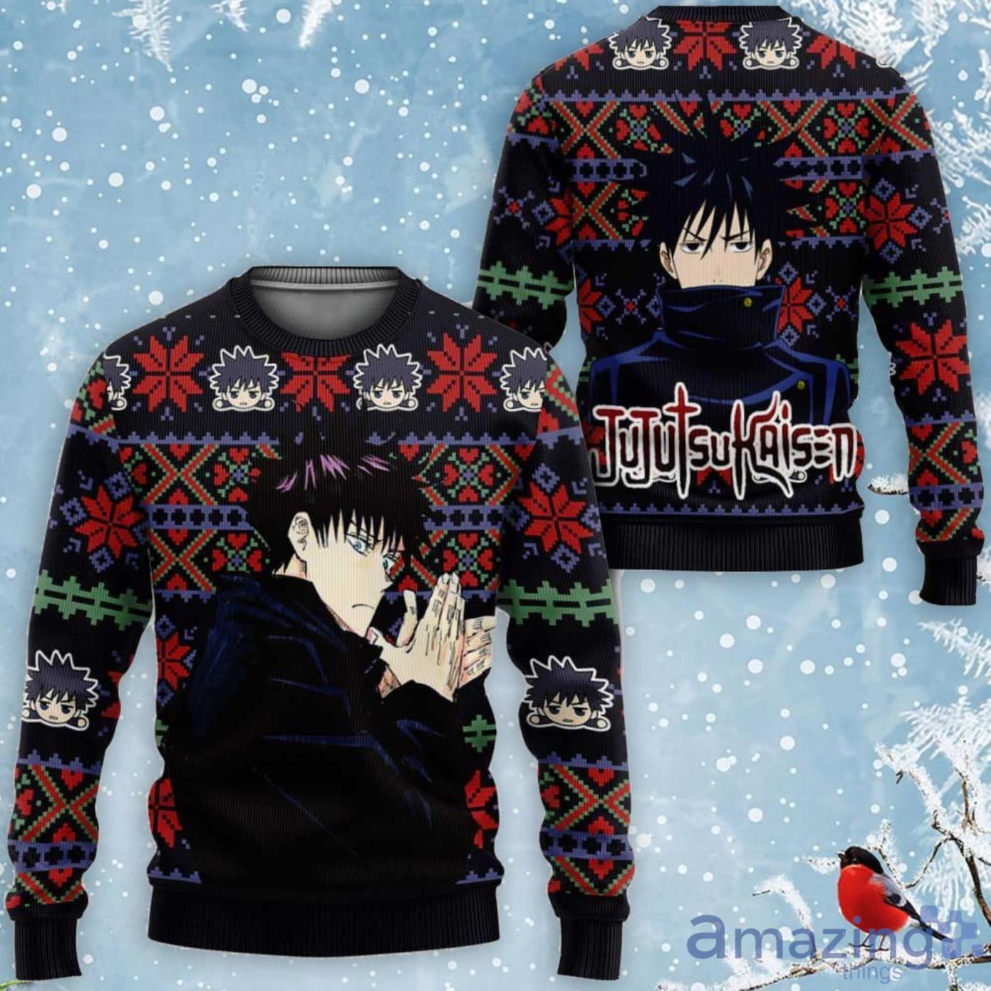 Megumi Fushiguro Custom Anime Jujutsu Kaisen Ugly Christmas Sweater Product Photo 1