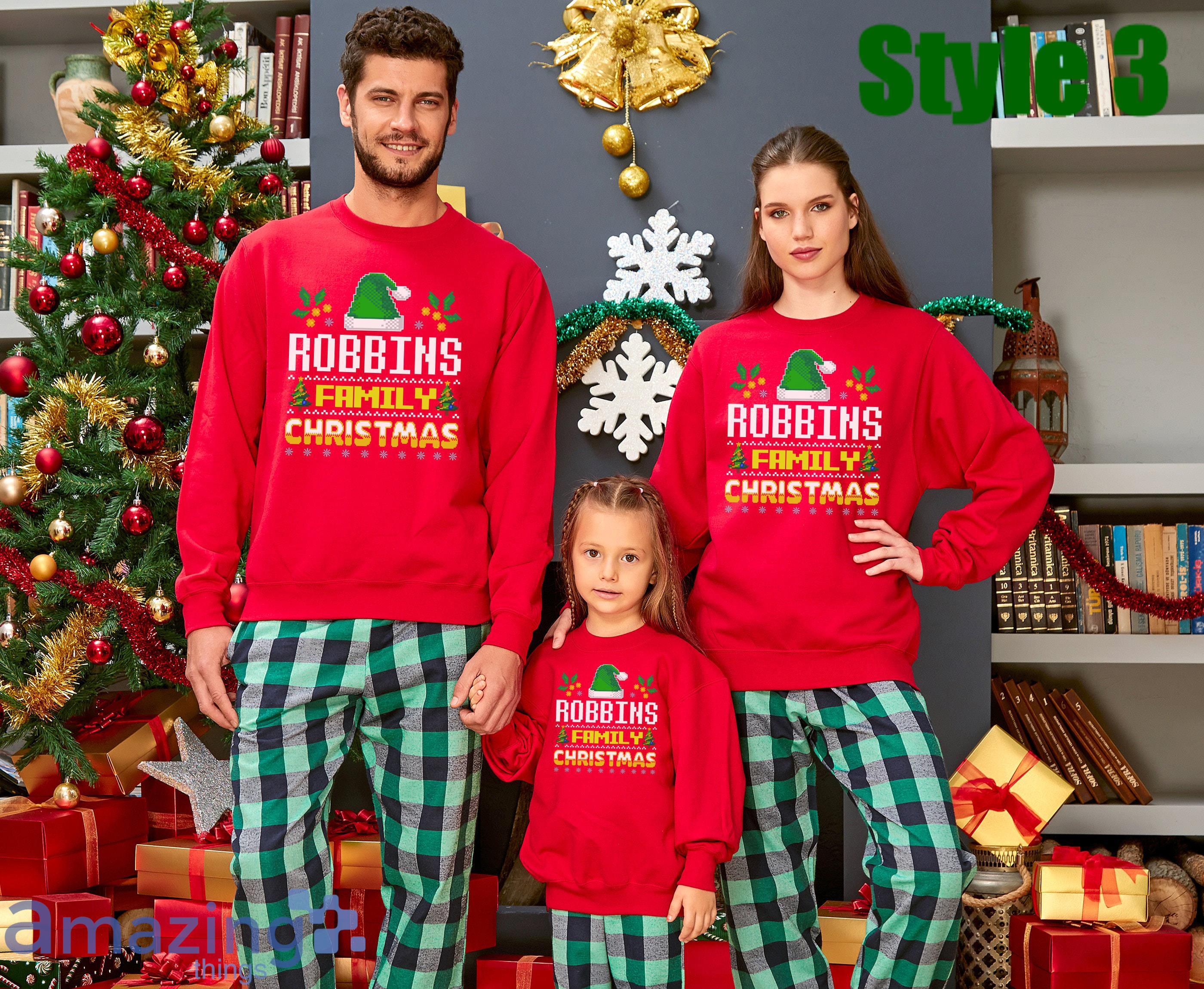 Merry Christmas Custom Name Your Family Christmas Matching Family Pajamas image Merry Christmas Custom Name Your Family Christmas Matching Family Pajamas Product Photo 3