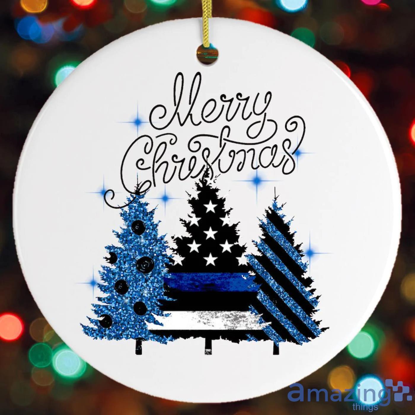 Merry Christmas Police Christmas Ceramic Ornament Product Photo 1
