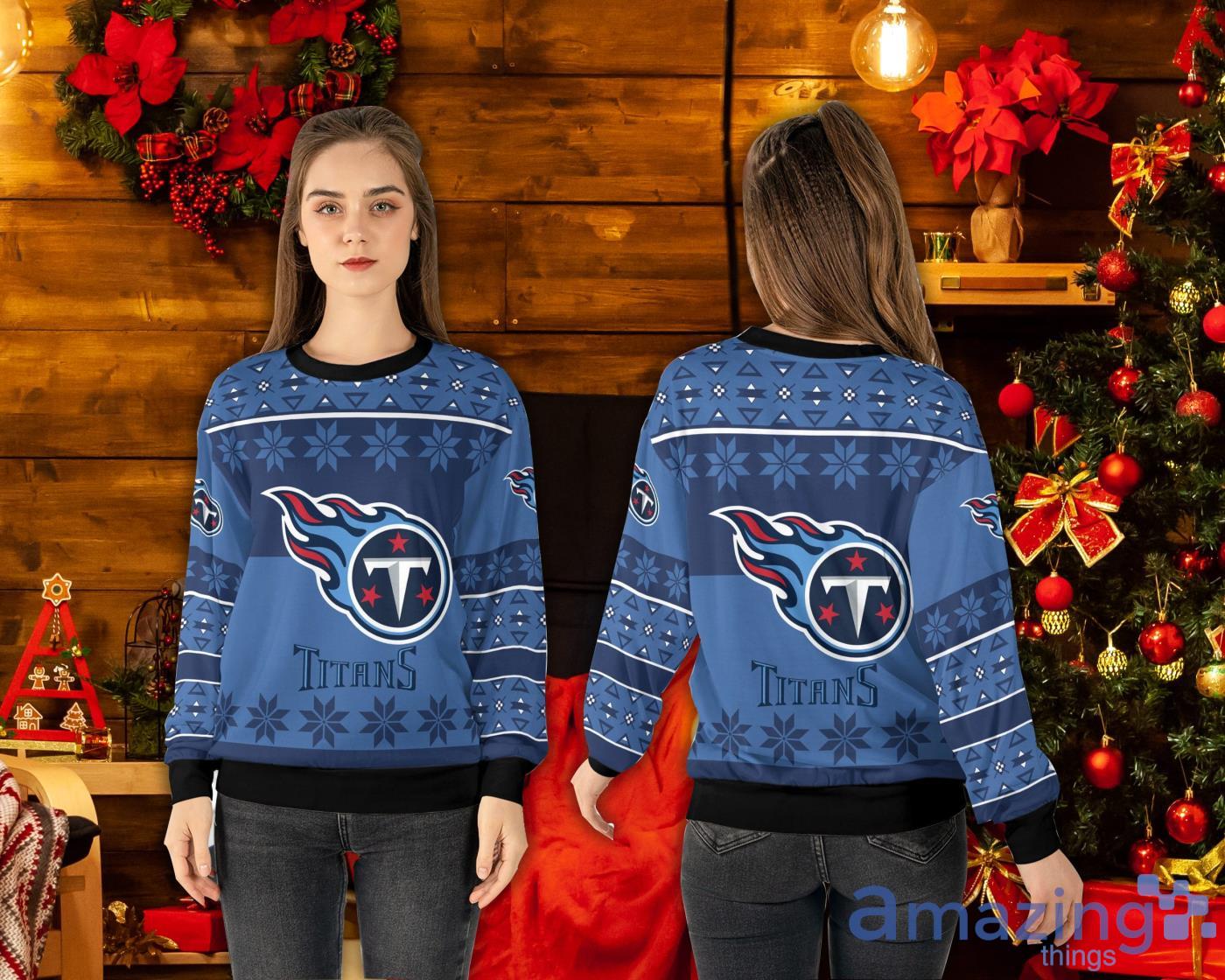 Merry Christmas Tennesse Titans Ugly Christmas Sweater Product Photo 1