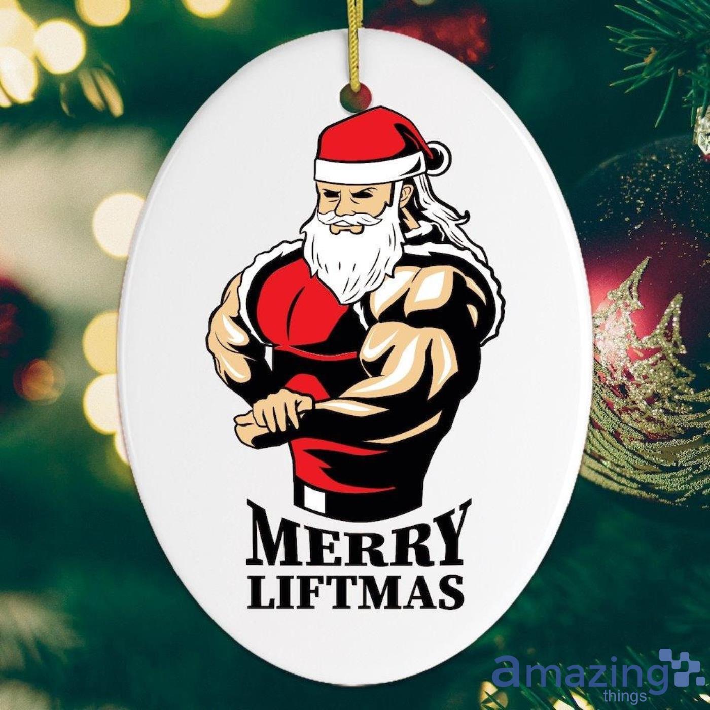 Merry Liftmas Gym Lifting Christmas Gift Ornament Product Photo 1