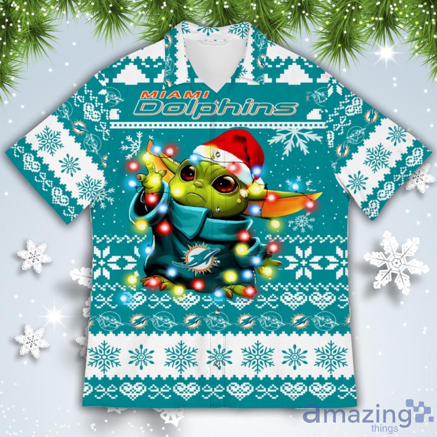 Miami Dolphins Baby Yoda Star Wars NFL Ugly Christmas Sweater