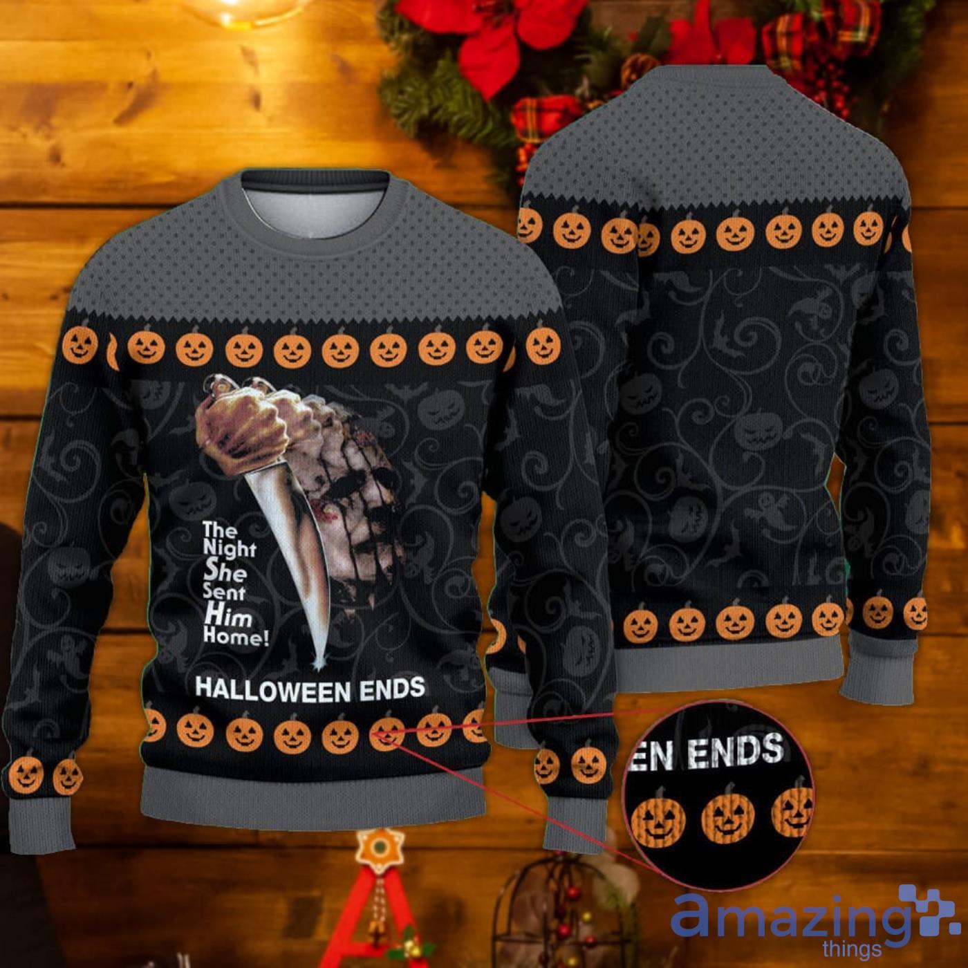 Michael Myers Halloween Ends Sweater The Night She Sent Him Home Halloween Ends Sweater Product Photo 1