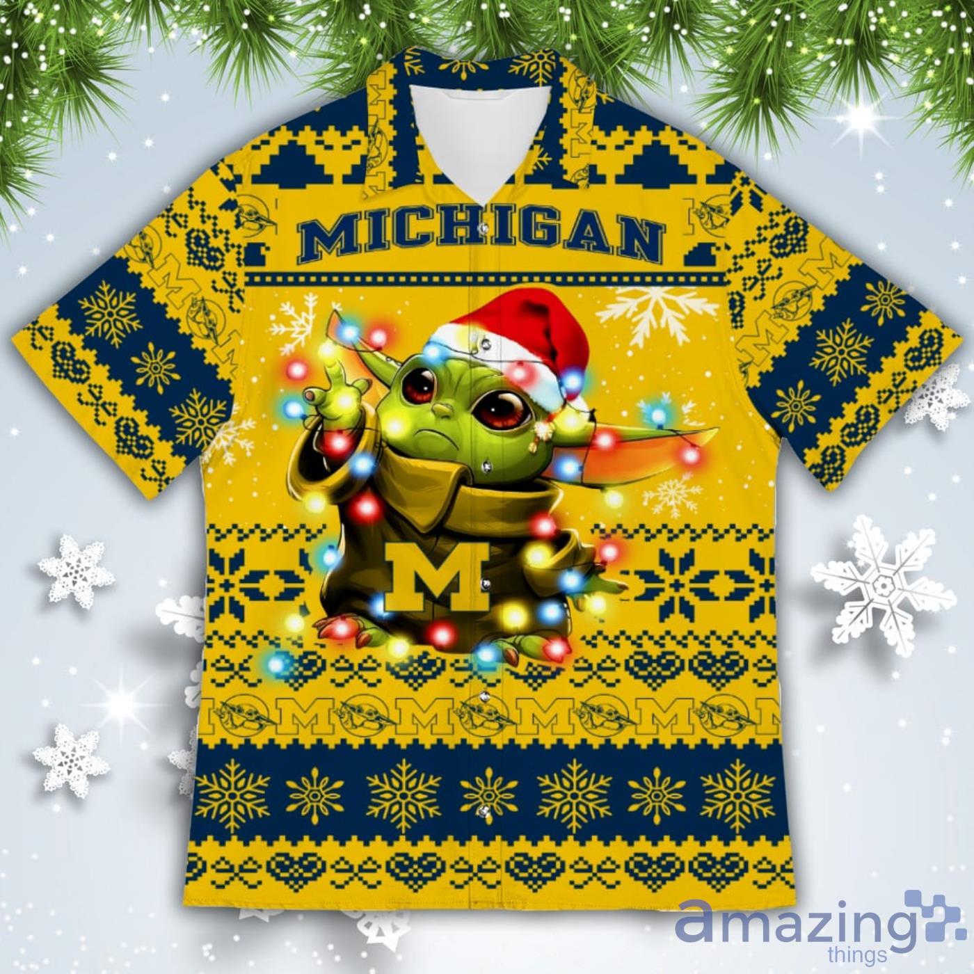 Detroit Tigers Baby Yoda Star Wars American Ugly Christmas Sweater Pattern  Hawaiian Shirt