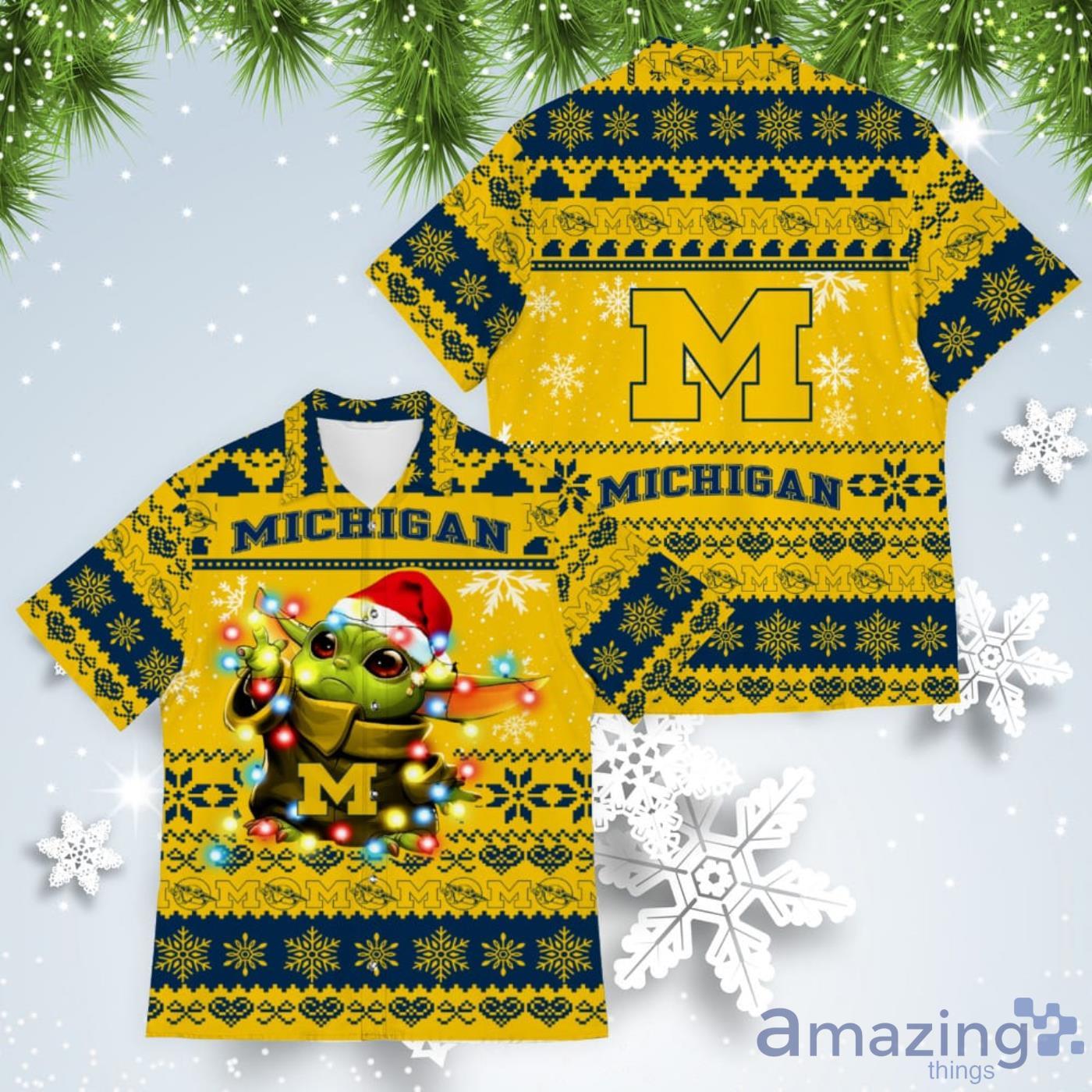 Detroit Tigers Baby Yoda Star Wars American Ugly Christmas Sweater Pattern  Hawaiian Shirt