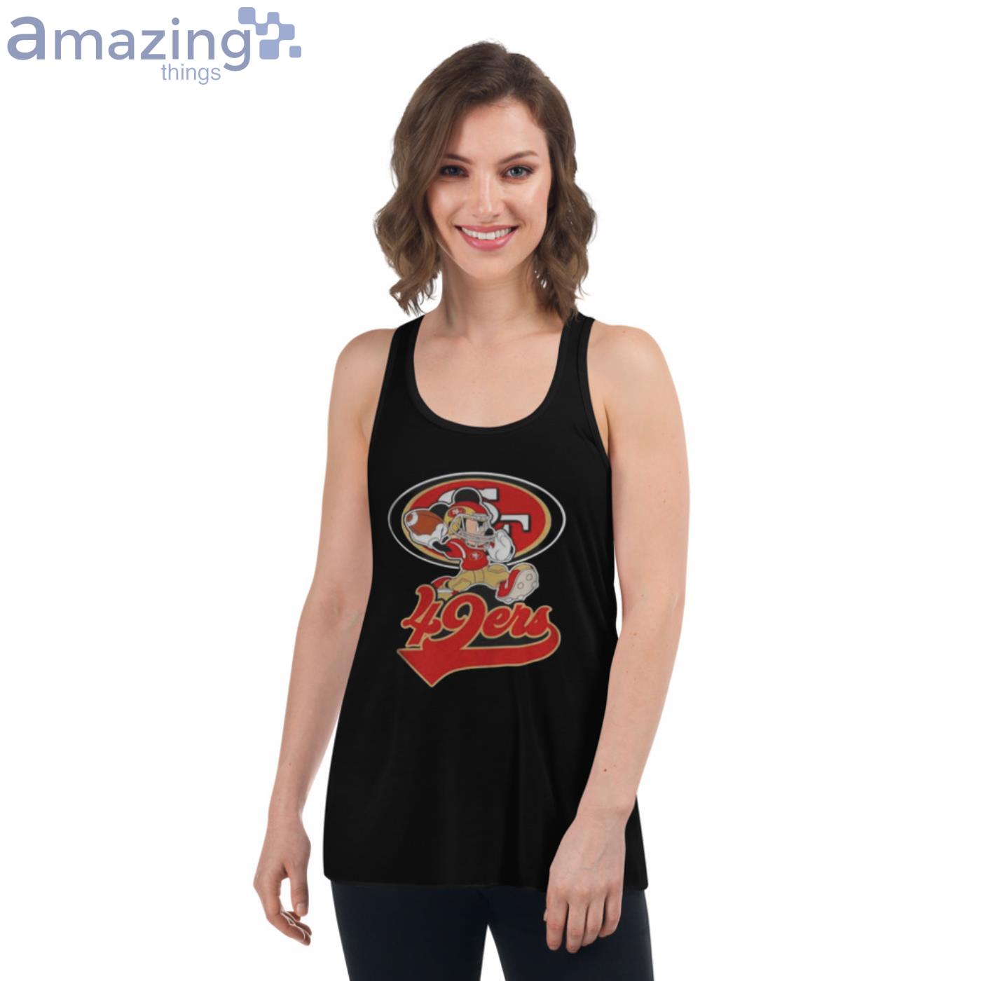 I Love The 49ers Mickey Mouse San Francisco 49ers Women's V-Neck T