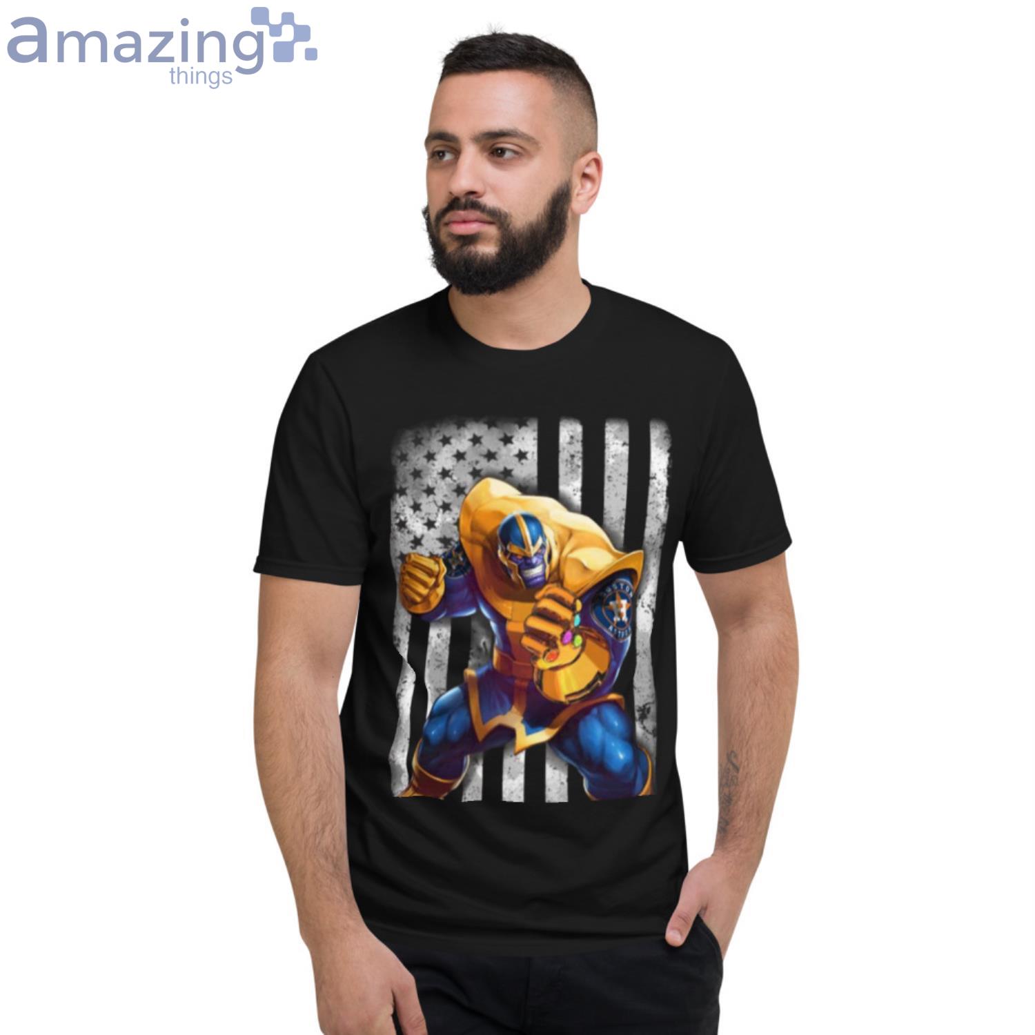 MLB Baseball Chicago Cubs Thanos Marvel American Flag Shirt T